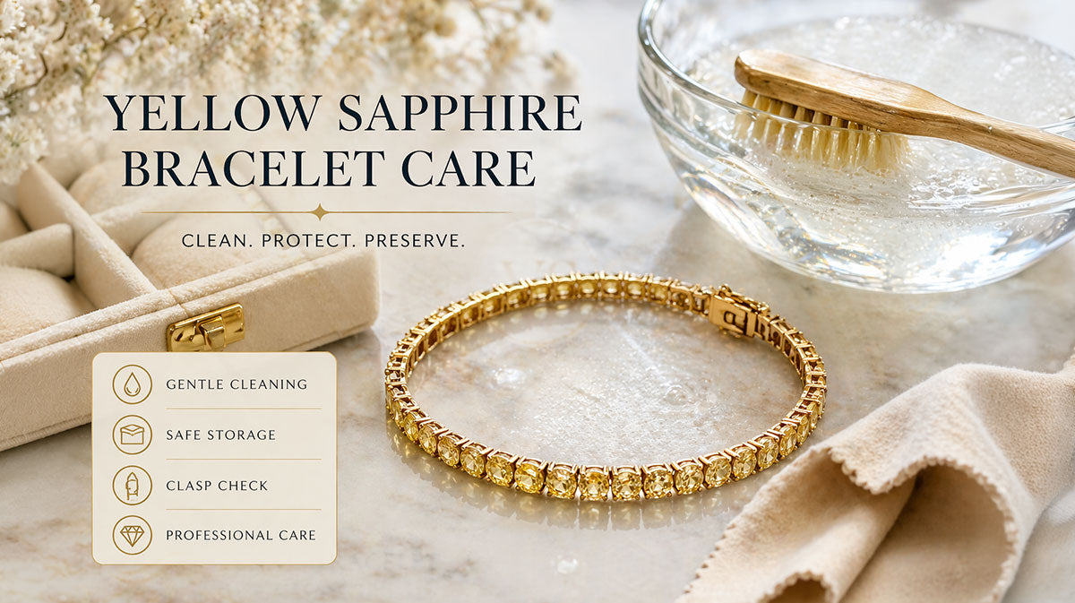 How to Clean and Care for Your Yellow Sapphire Bracelet at Home