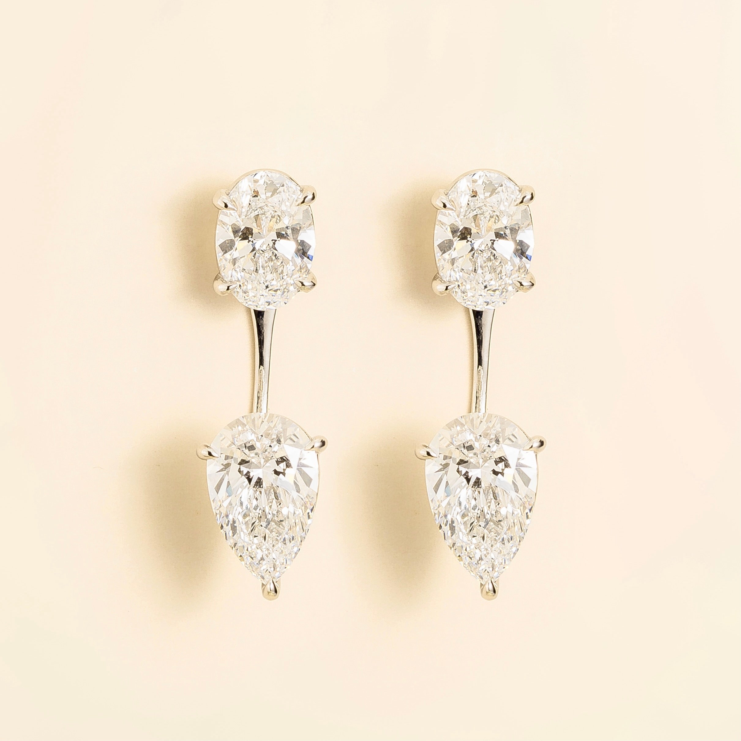 Juli Diamond Convertible Drop Earrings in White Gold