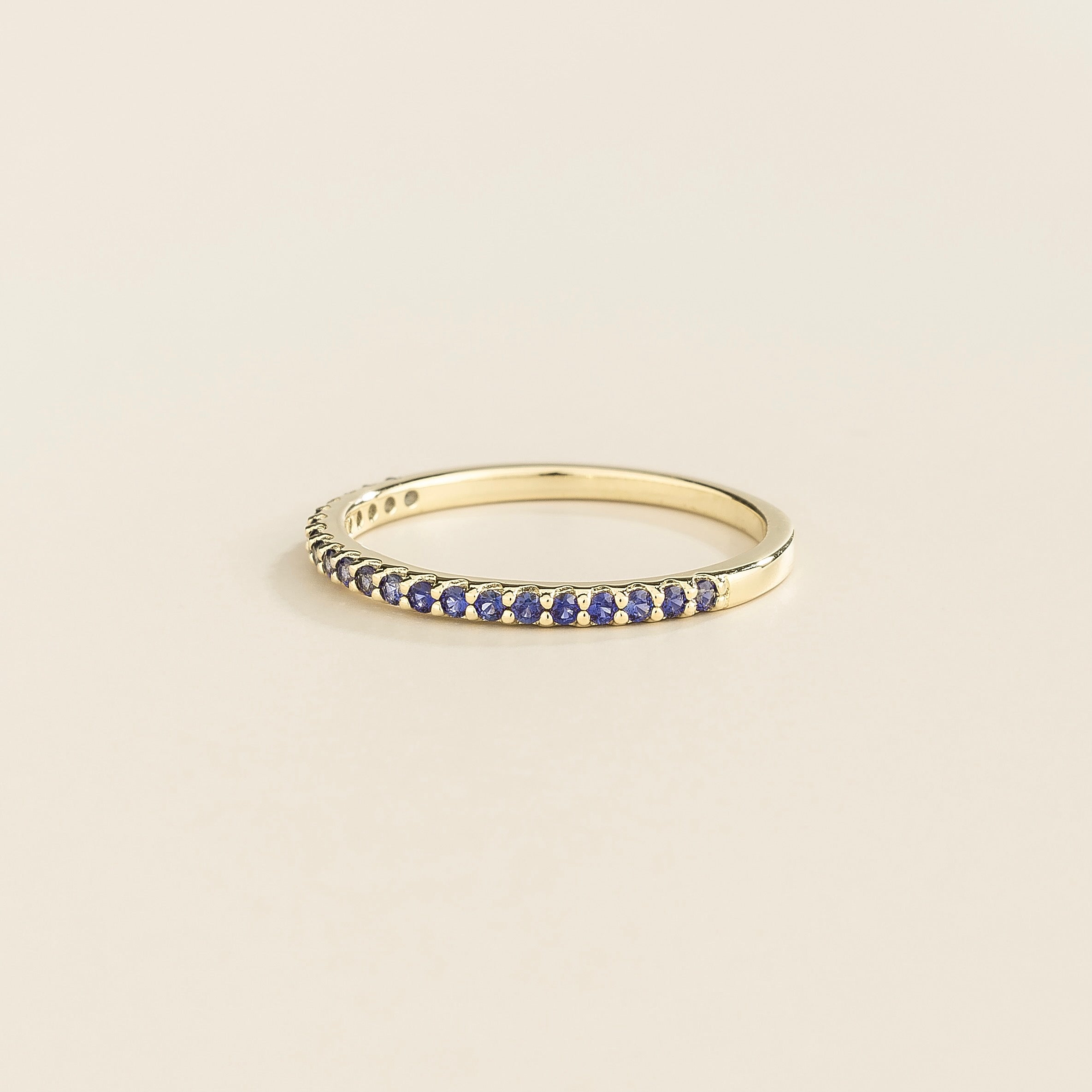 Ciclo Blue Sapphire Half Eternity Band in White Gold