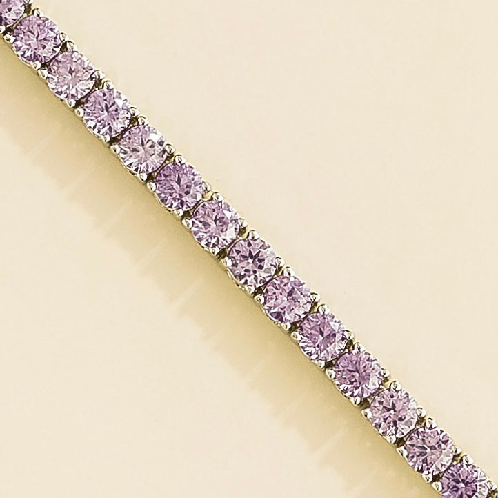 Ciclo Purple Sapphire Round Tennis Bracelet in White Gold