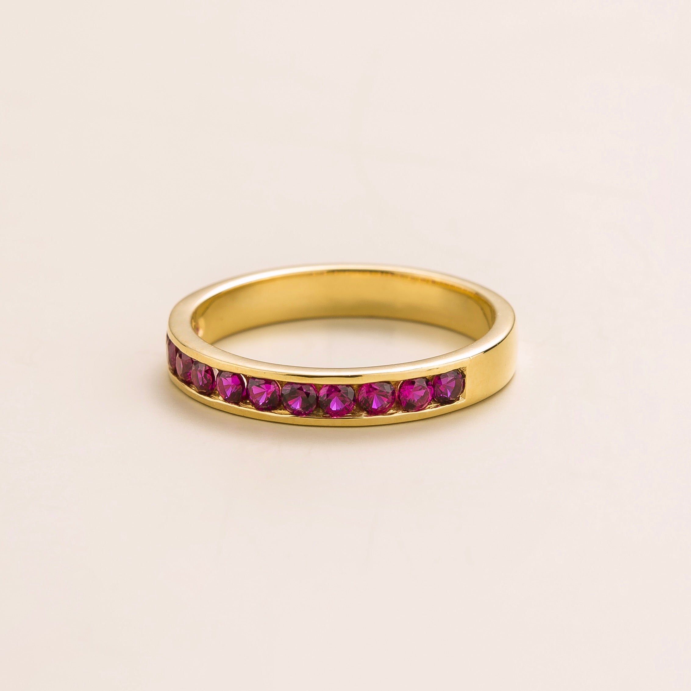 Margo Ruby Channel Band Ring in Gold