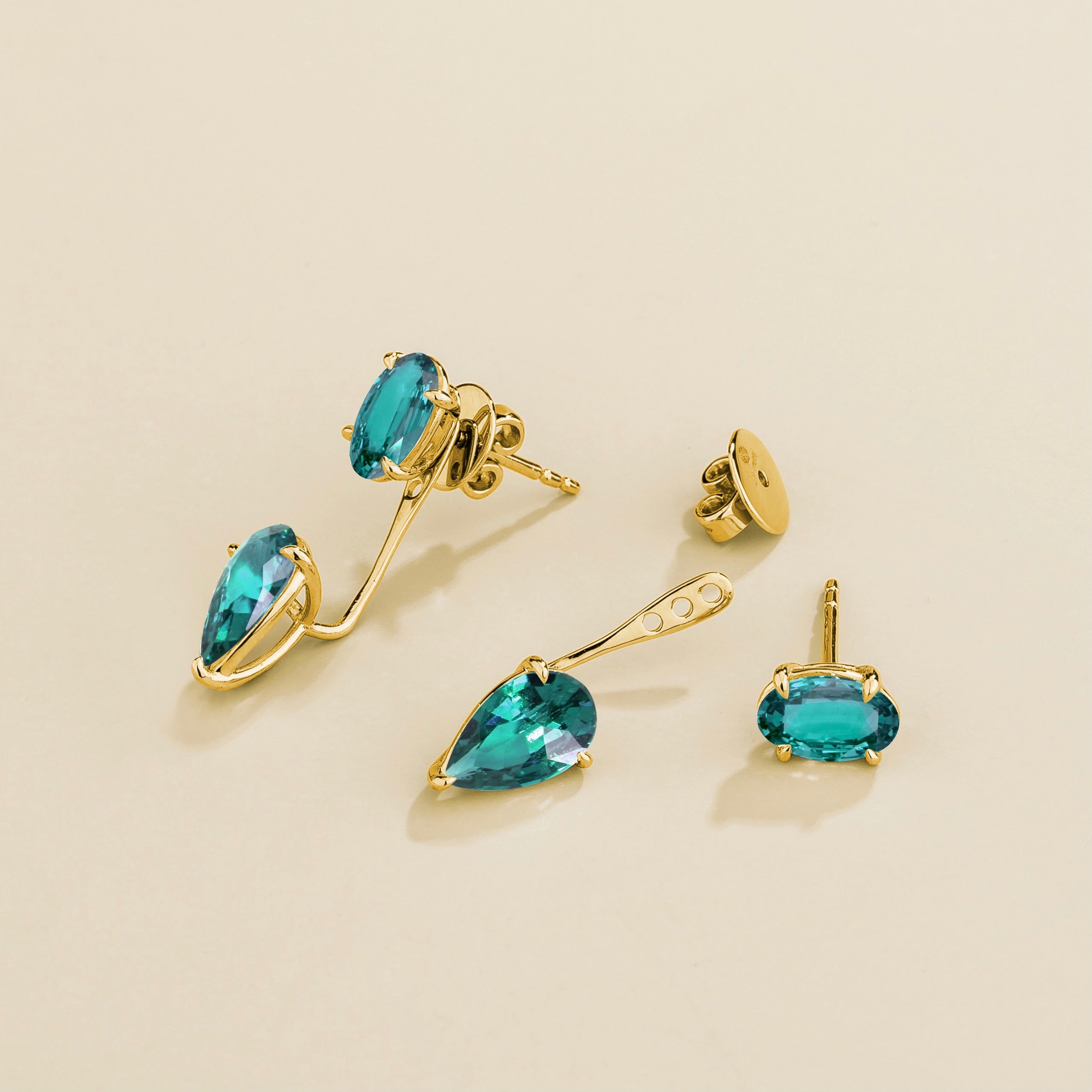 Juli Paraiba Convertible Drop Earrings in Gold