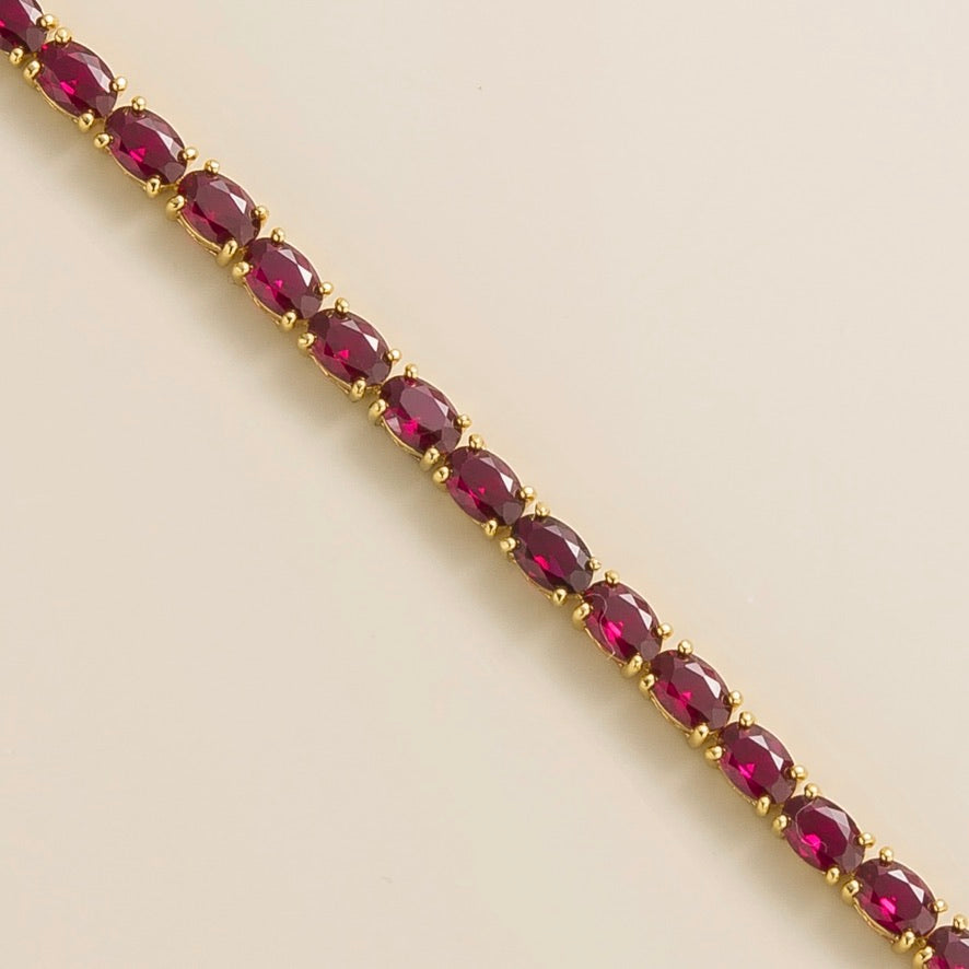 Salto Ruby Oval Tennis Bracelet in Gold