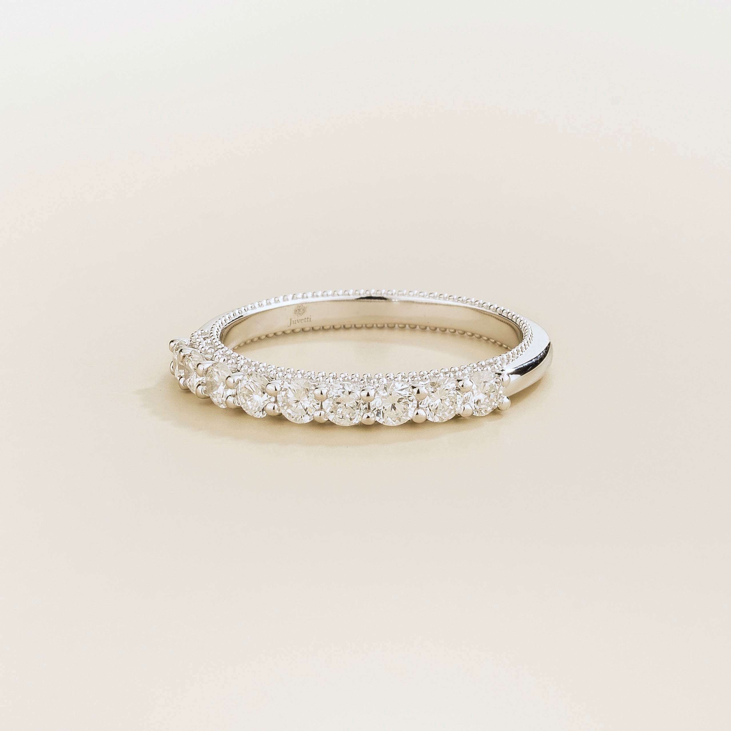 Tempo Diamond Half Eternity Ring in White Gold