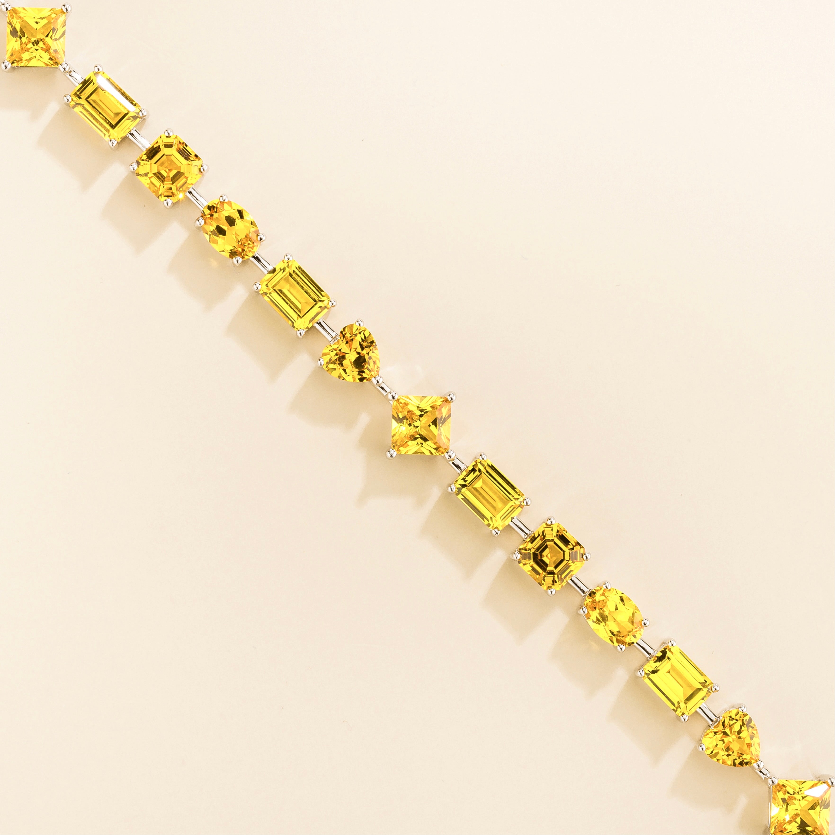 Una Yellow Sapphire Tennis Bracelet In White Gold