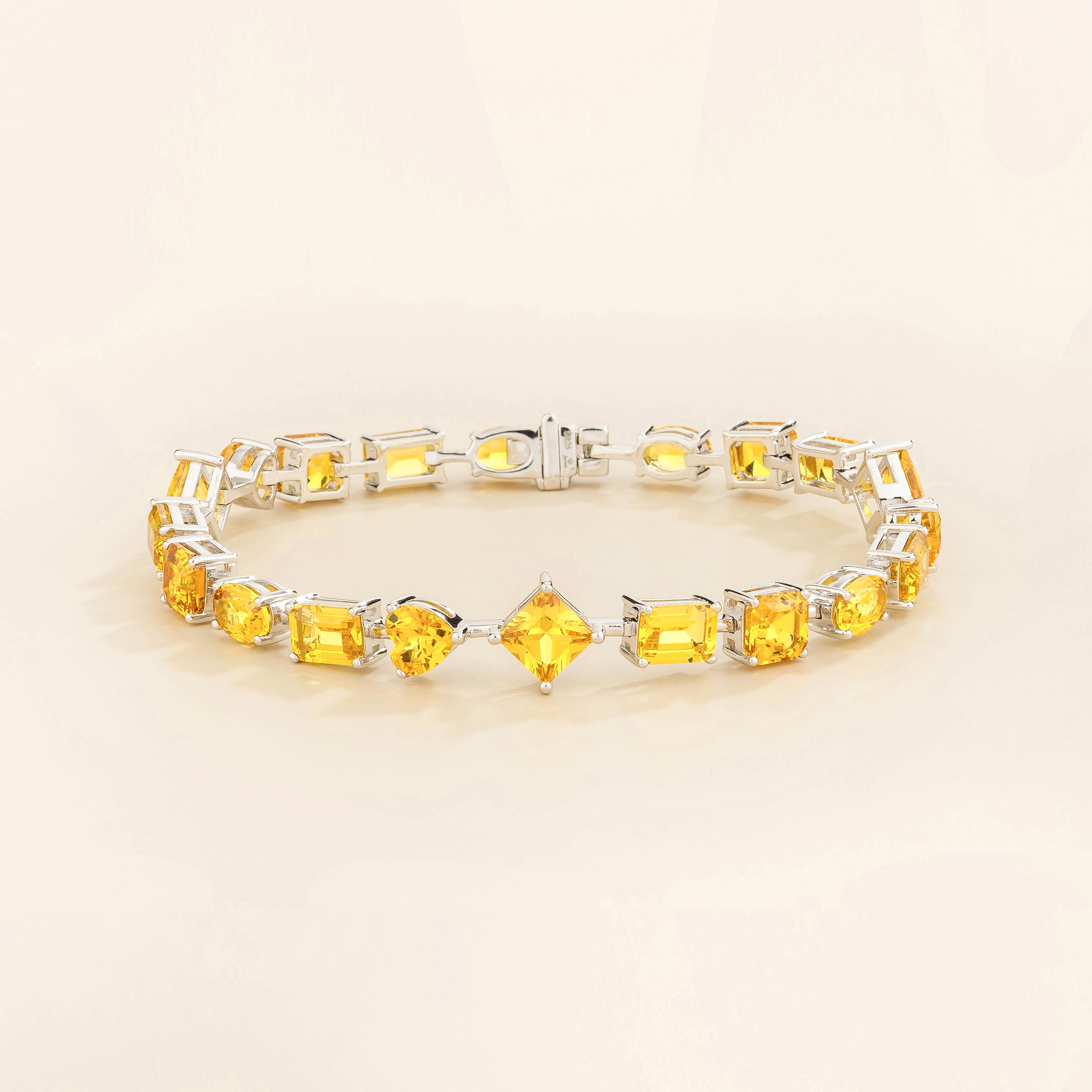 Una Yellow Sapphire Tennis Bracelet In White Gold