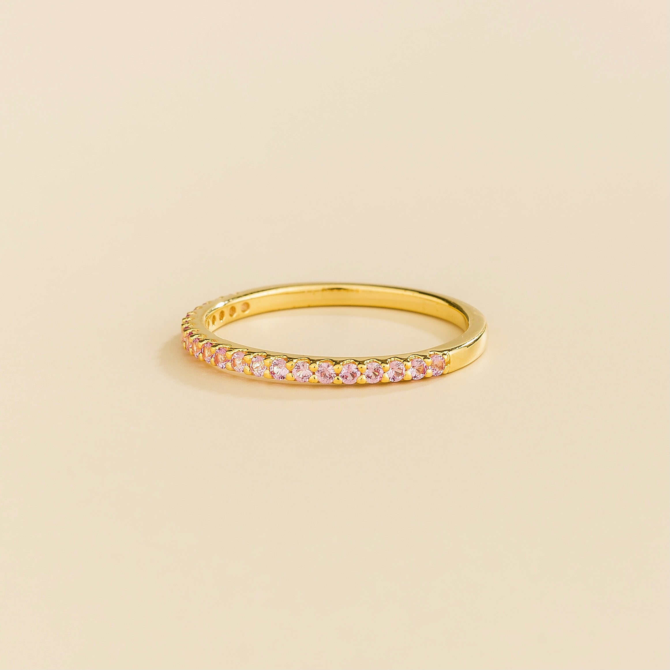 Ciclo Pink Sapphire Half Eternity Band in Gold