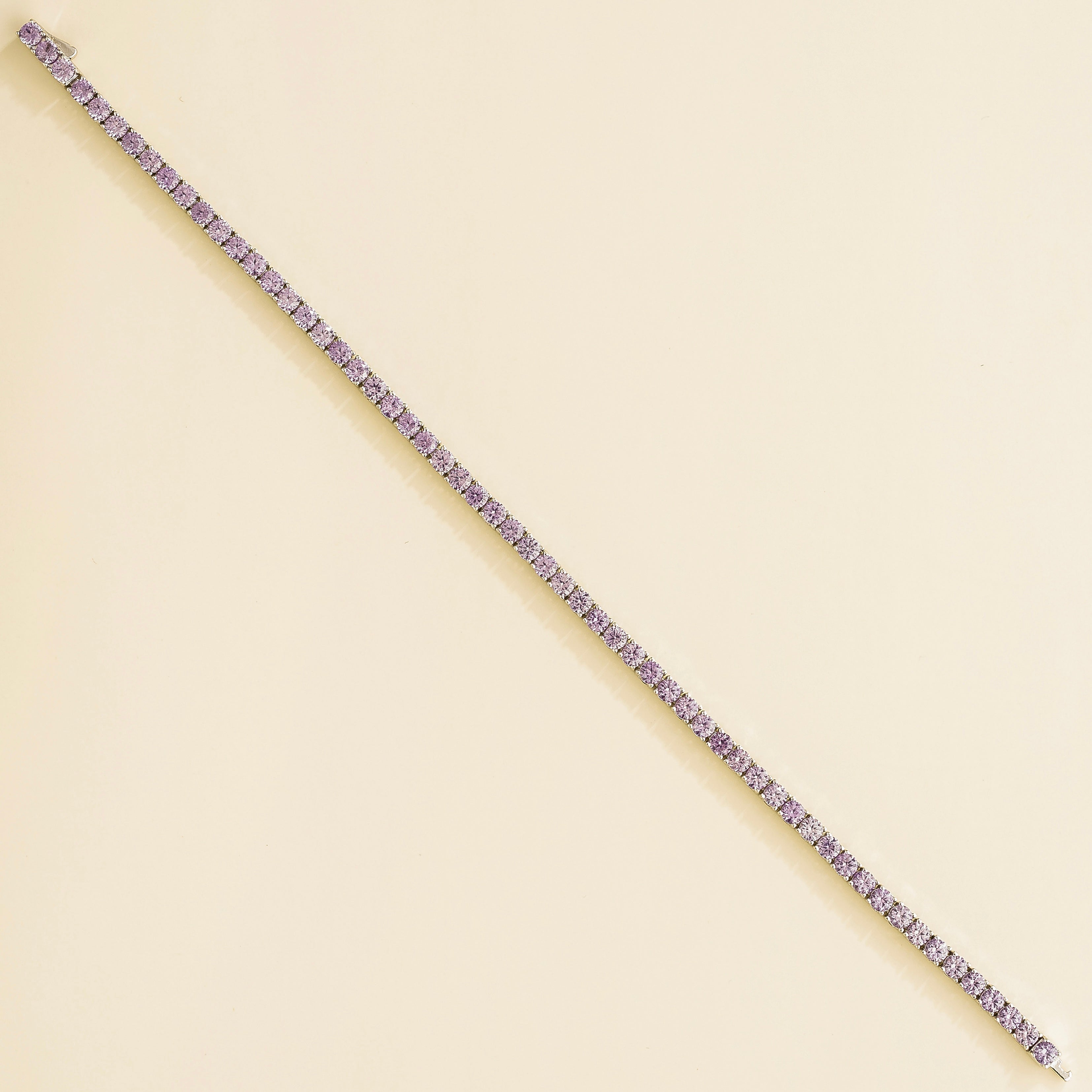 Ciclo Purple Sapphire Round Tennis Bracelet in White Gold