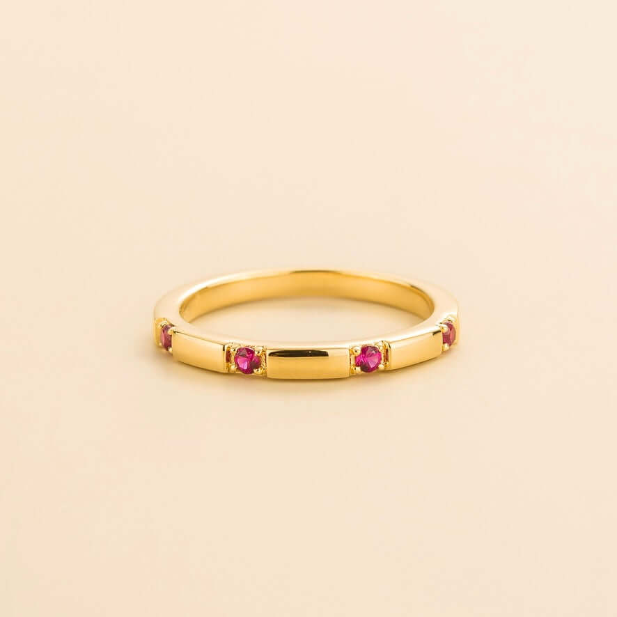 Balans Ruby Station Band Ring in Gold