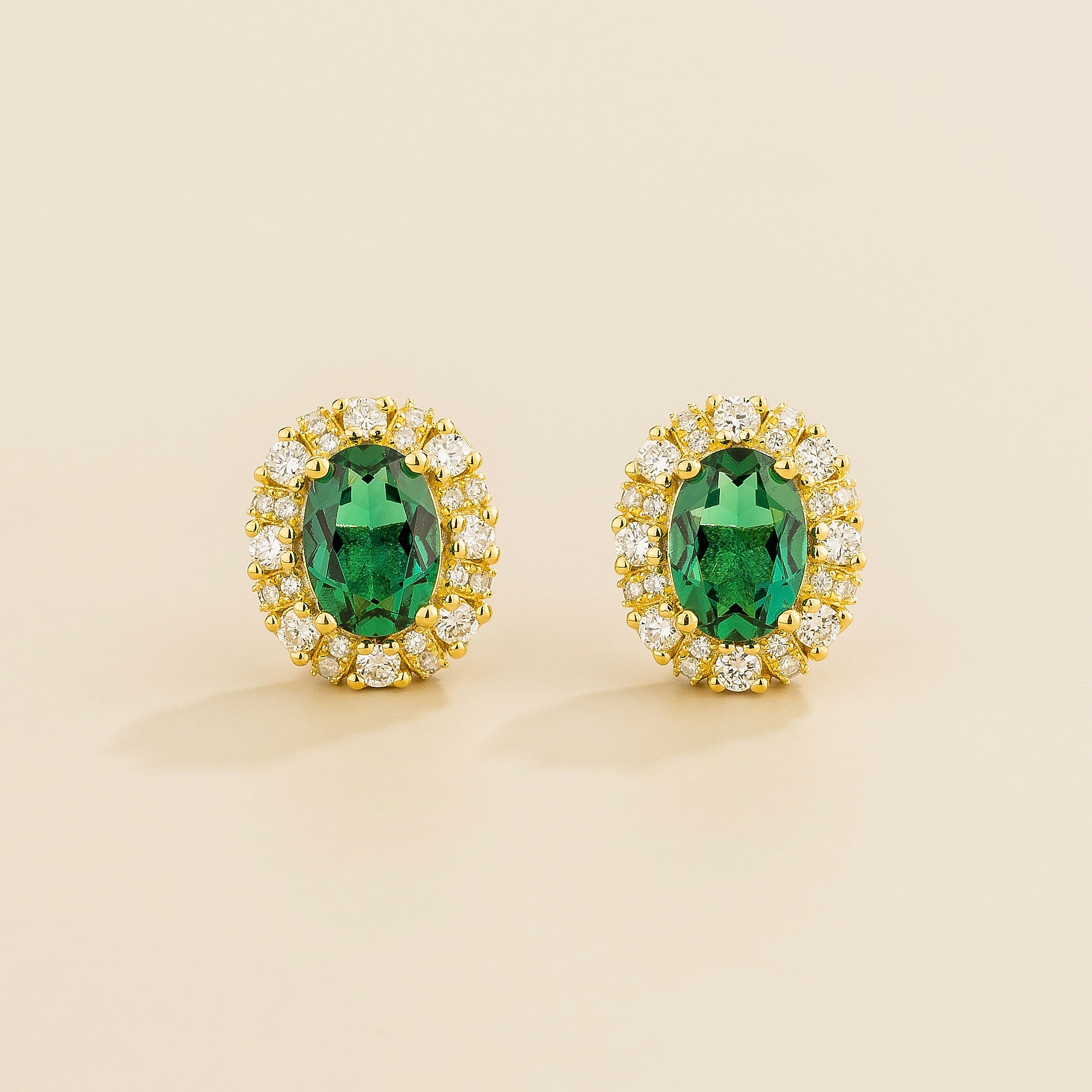Viva Emerald & Diamond Earrings In Gold