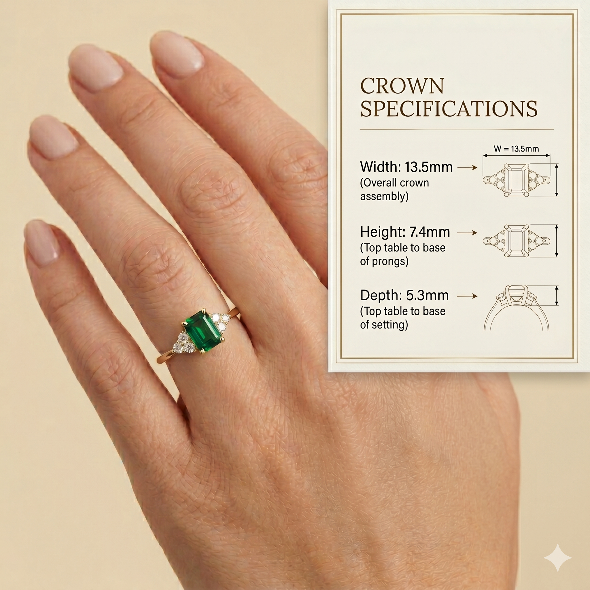 Chateau Yellow Sapphire Emerald-Cut & Diamond Ring in White Gold
