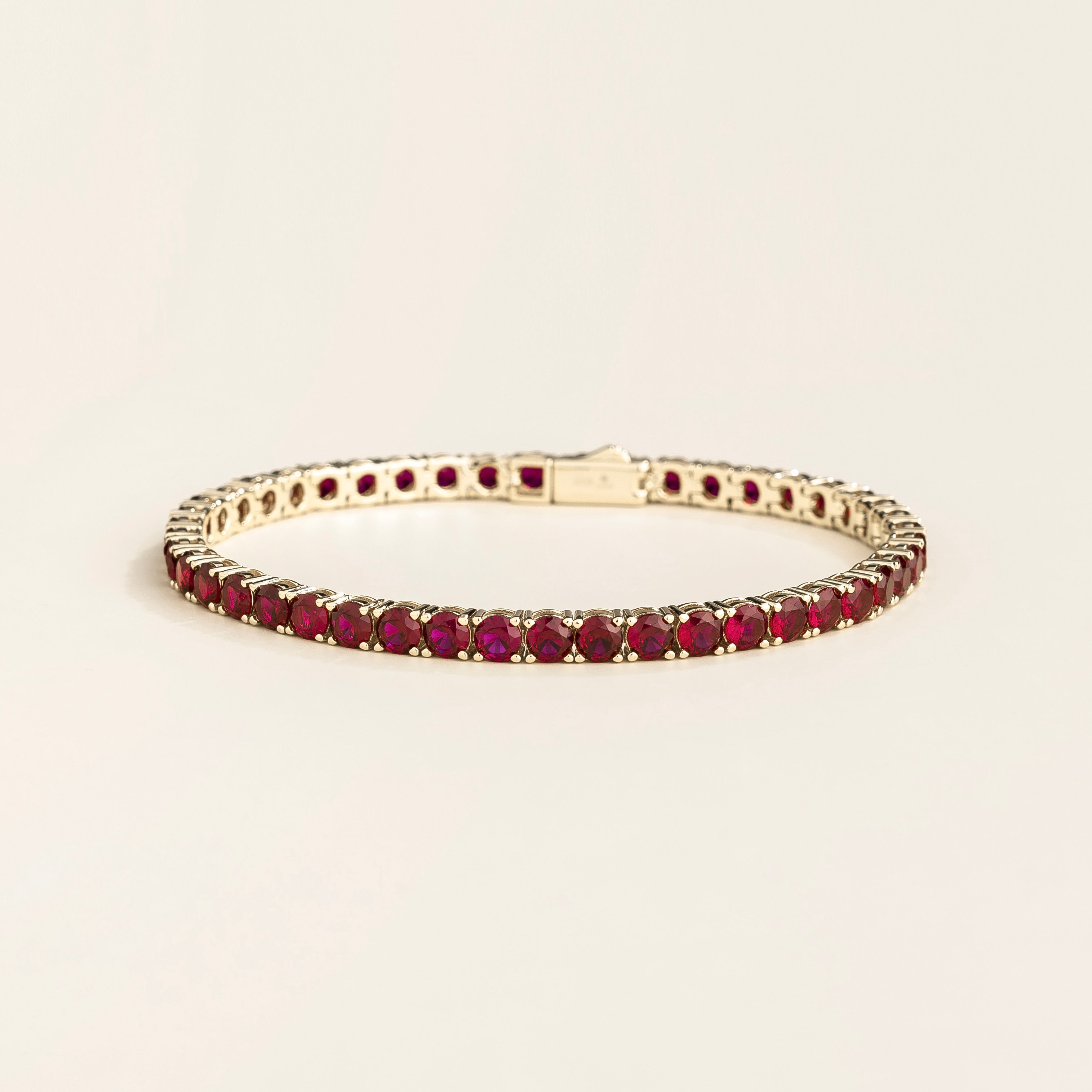 Ciclo White Gold Tennis Bracelet Set With Ruby