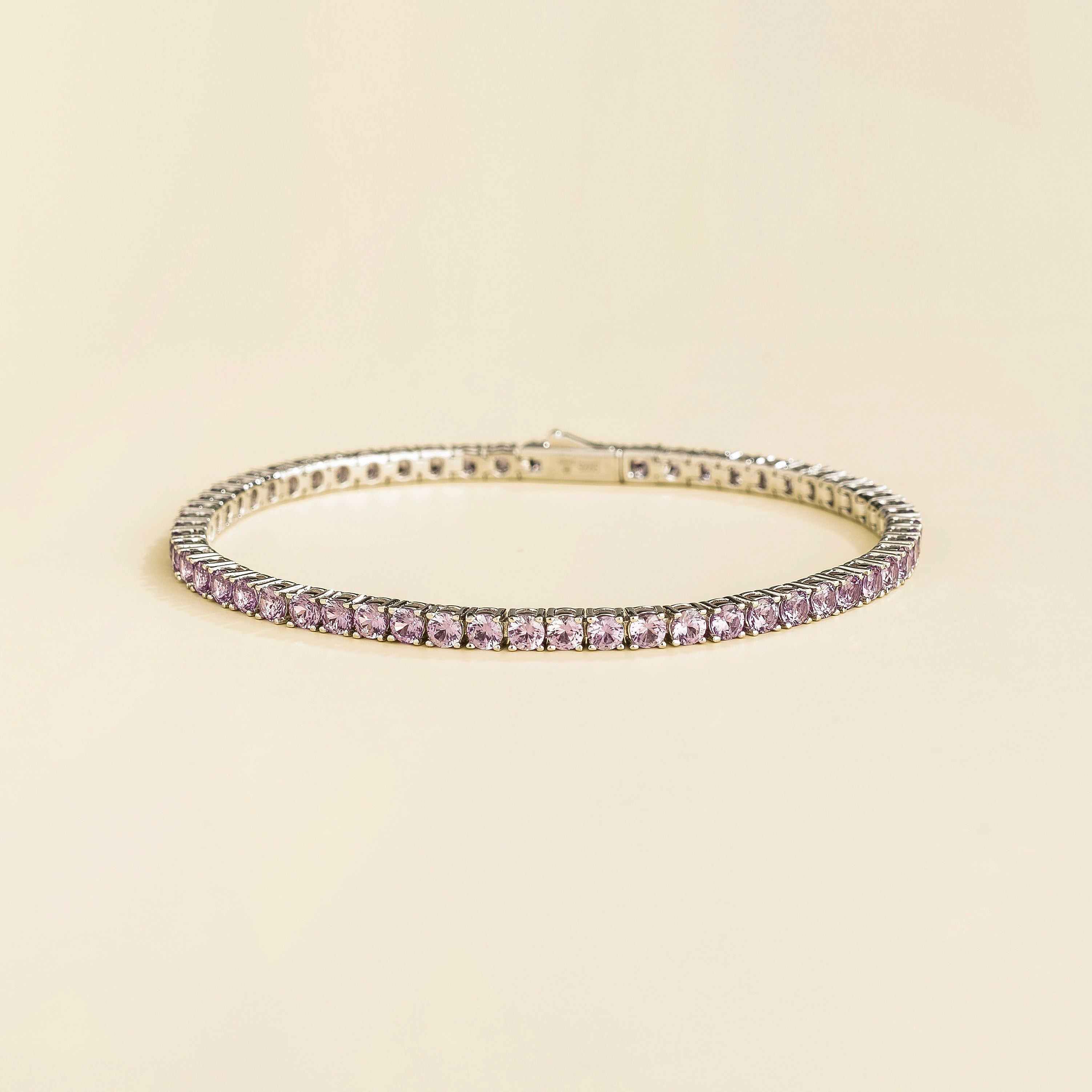 Ciclo Purple Sapphire Round Tennis Bracelet in White Gold