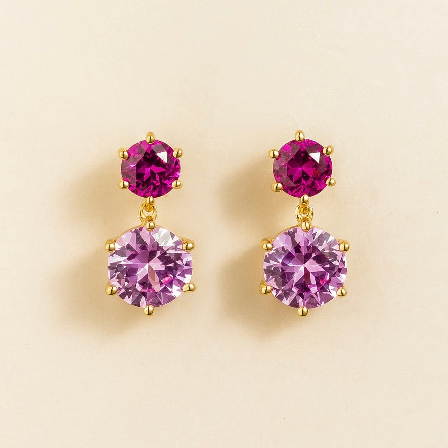 Aeter Pink Sapphire Drop Earrings In Gold