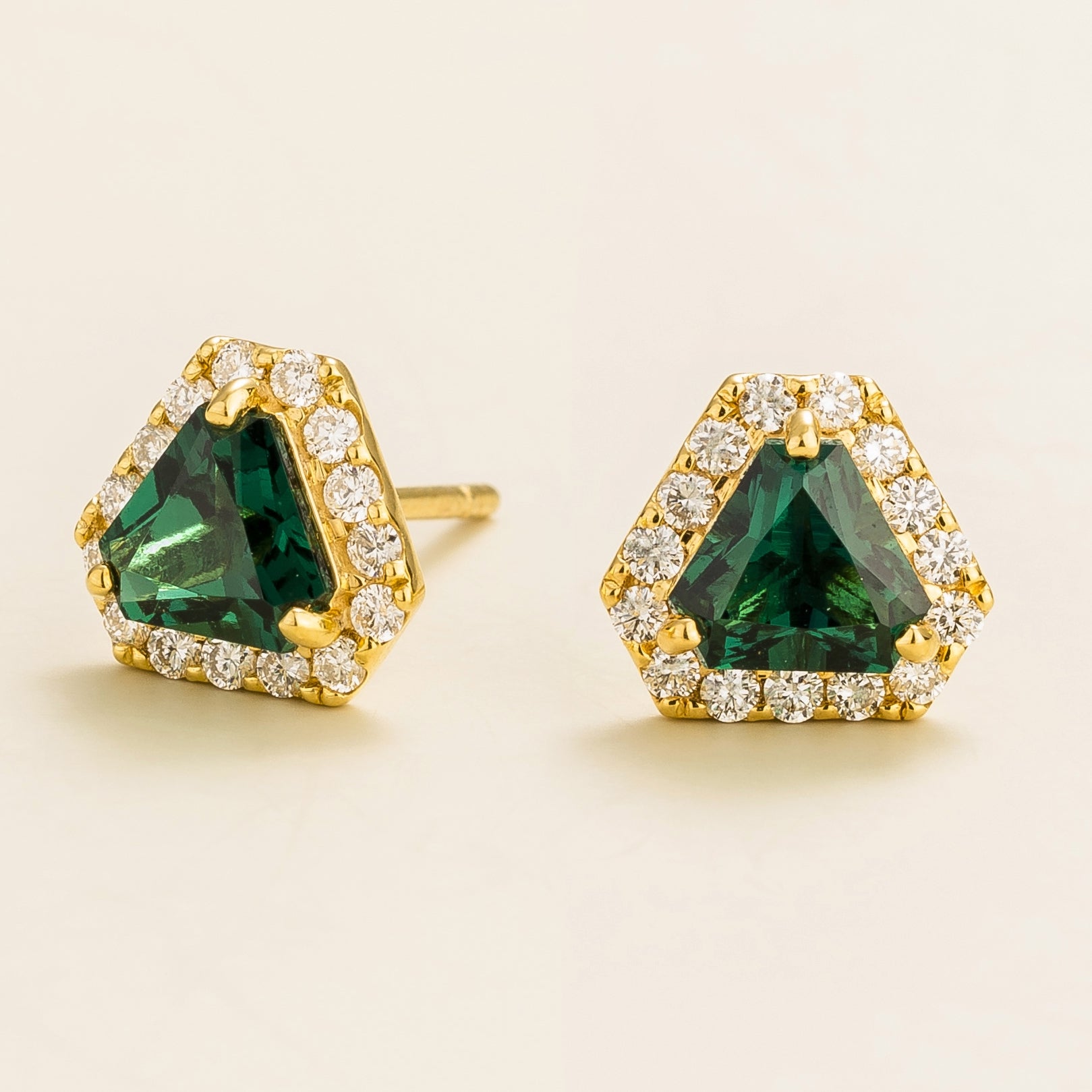 Diana Gold Earrings Emerald and Diamond Online Affordable Bespoke Jewellery
