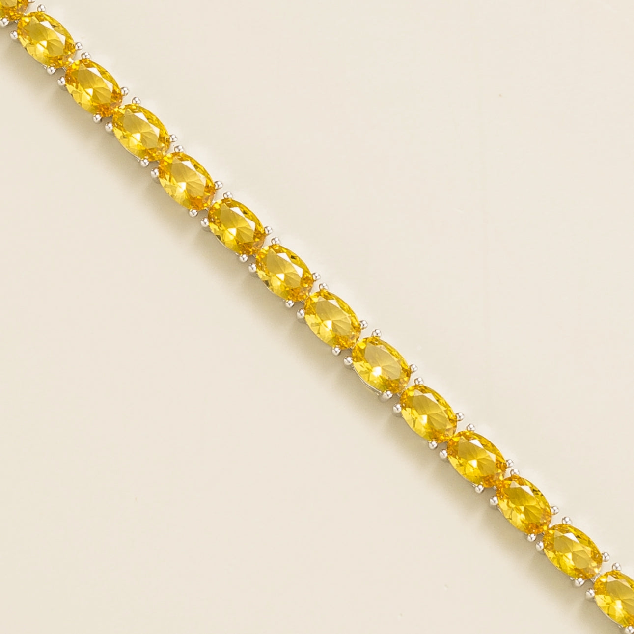 Lab-Created Yellow Sapphire Tennis Bracelet in White Gold – Ethical Jewellery