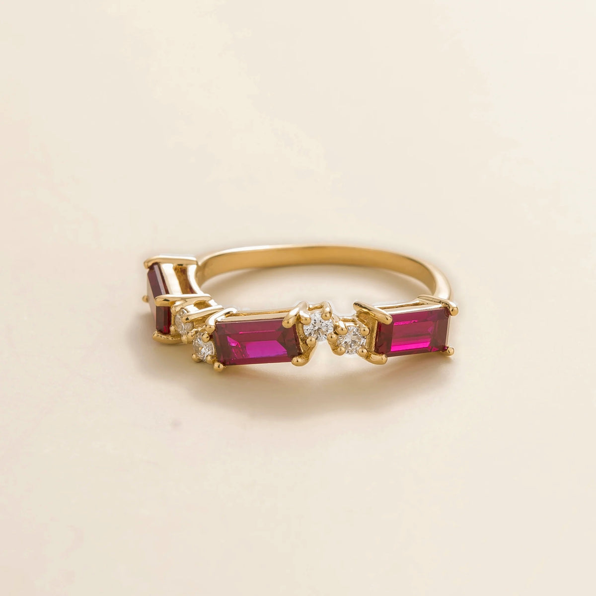 Forma Ruby & Diamond Ring in Gold