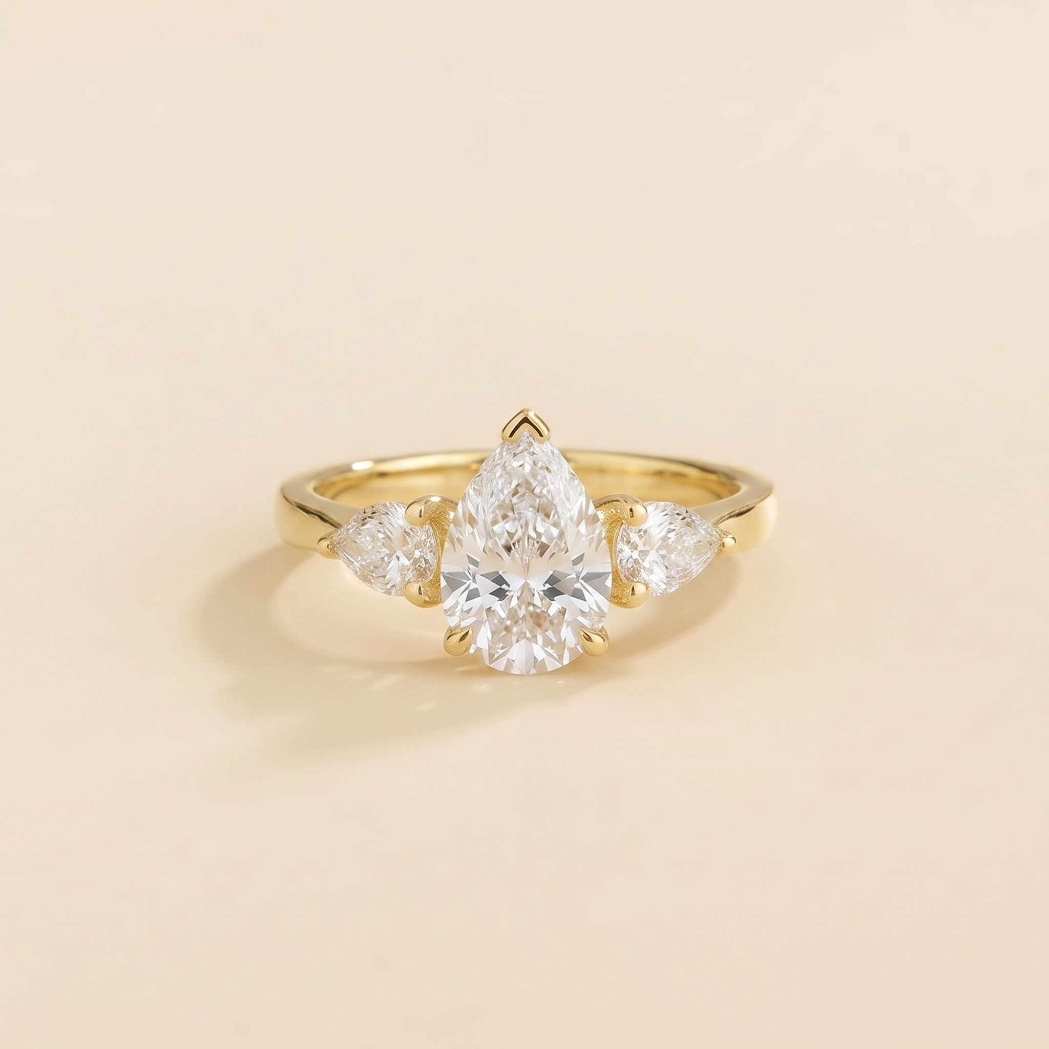Terra Diamond Pear Cut Gold Ring
