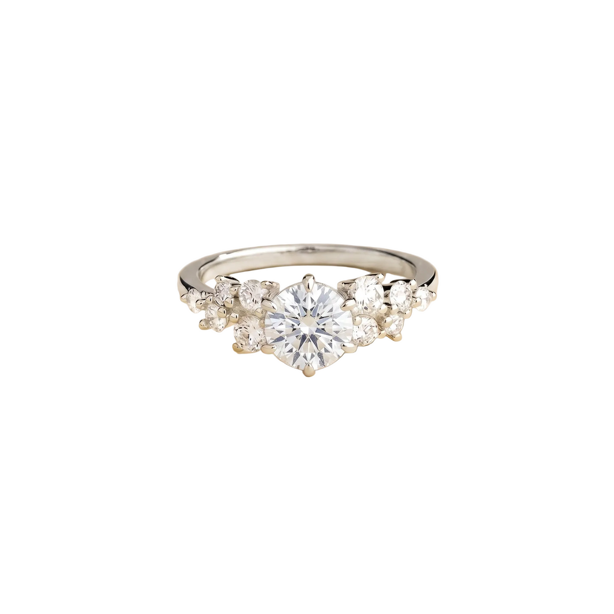 Floret Diamond Cluster Ring in White Gold