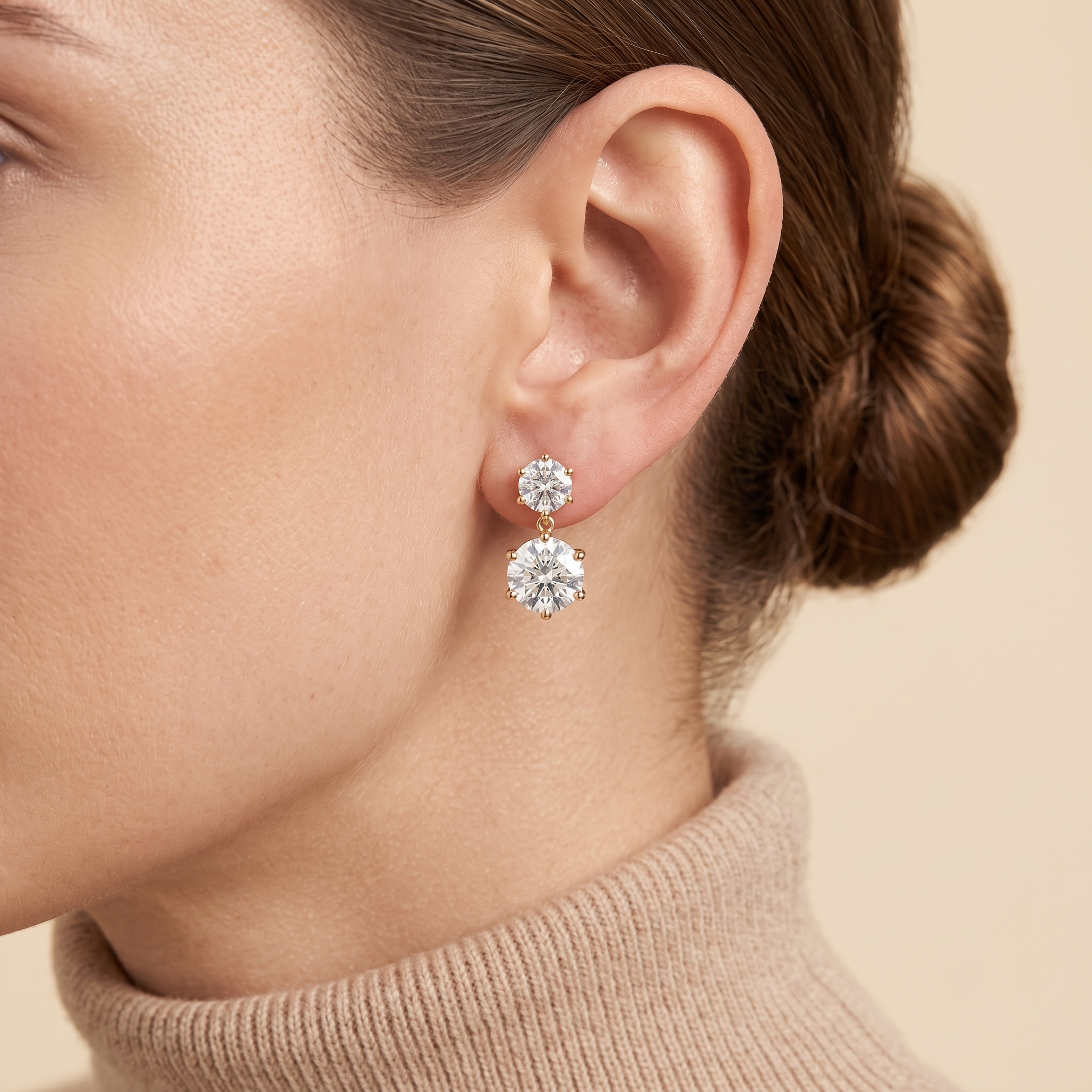 Round Drop Earrings