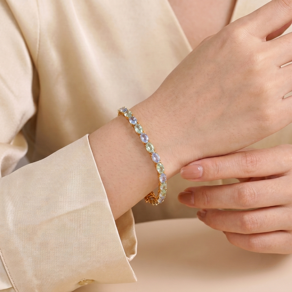 Salto Oval Tennis Bracelet worn on wrist