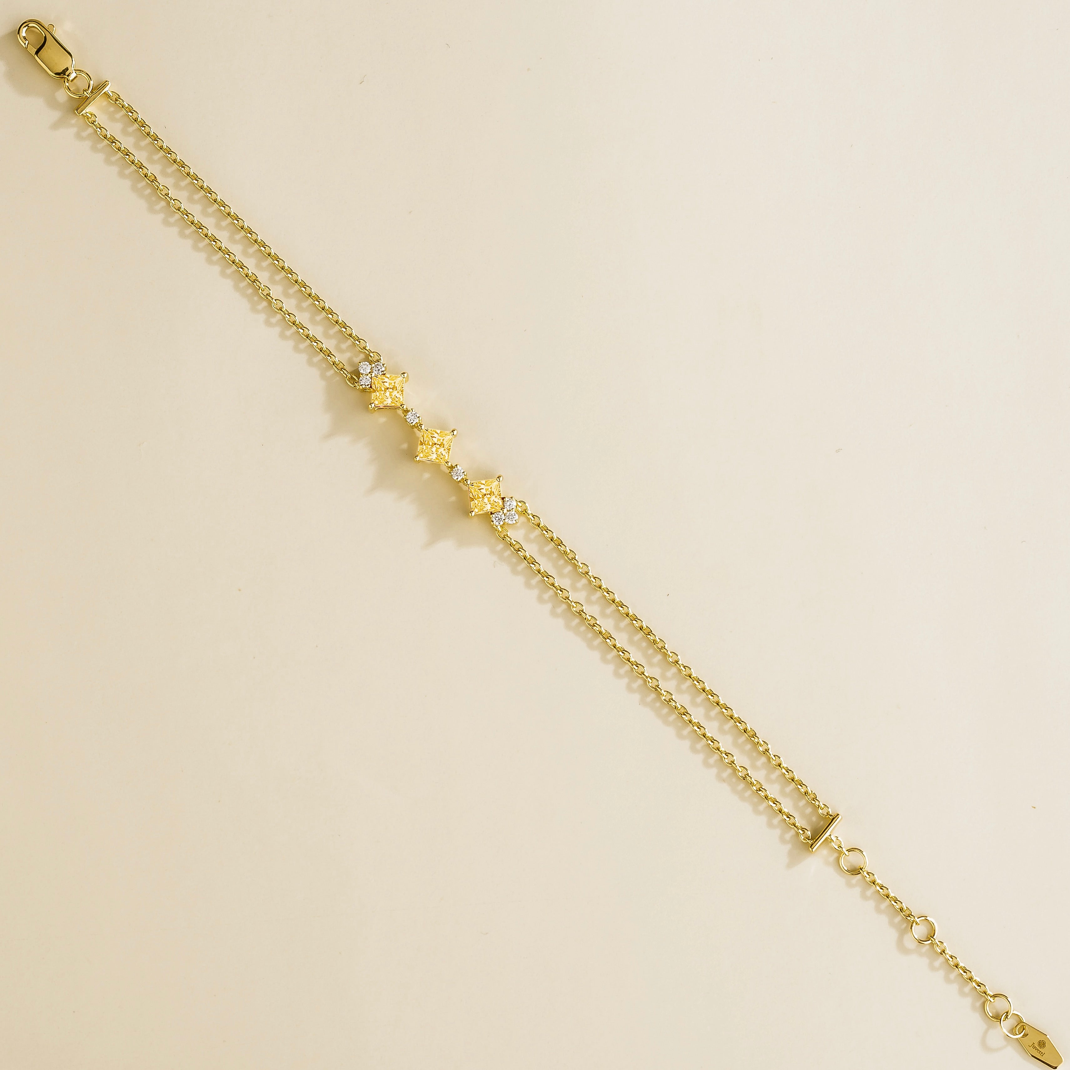 Lab-Created Yellow Sapphire & Diamond Bracelet in Gold ā Ethical Fine Jewellery