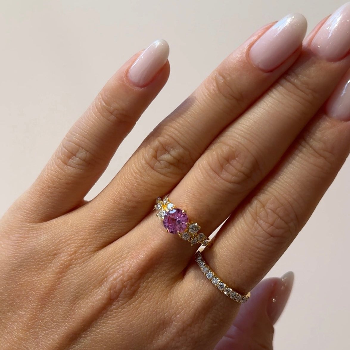 Floret Yellow Sapphire Round & Diamond Cluster Ring in White Gold