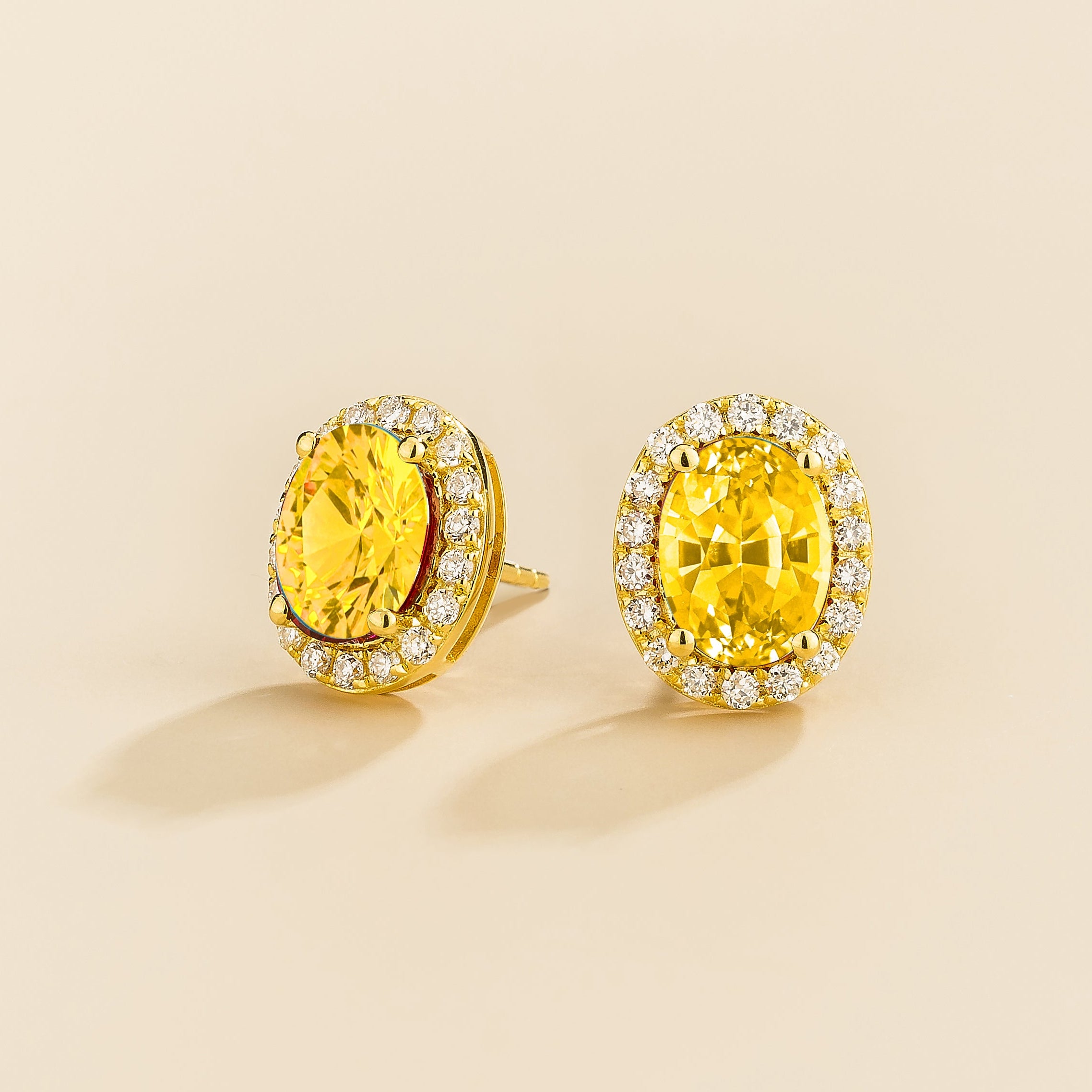 Mina Gold Earrings in Yellow Sapphire & Diamonds