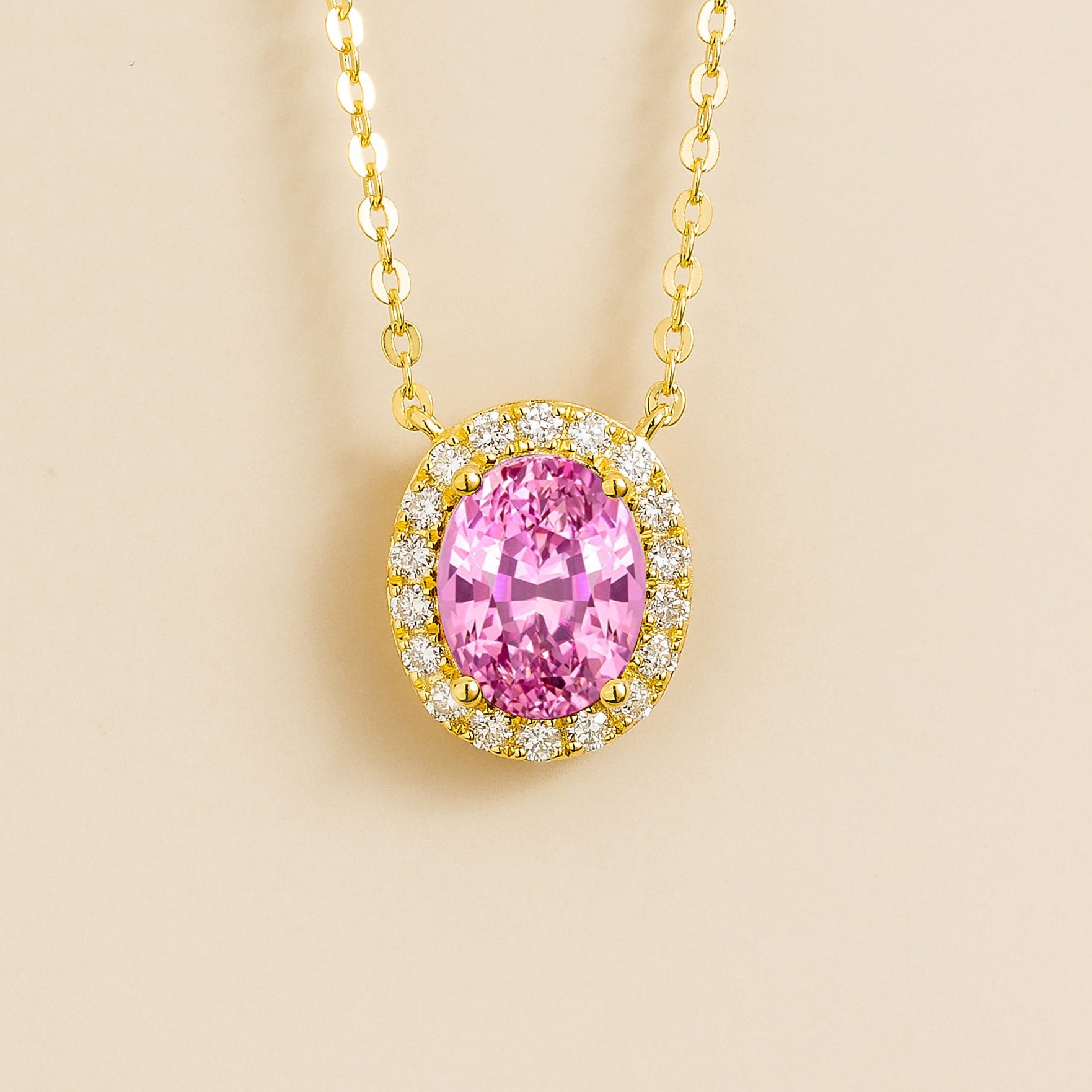 Mina Gold Necklace Set With Pink Sapphire & Diamond