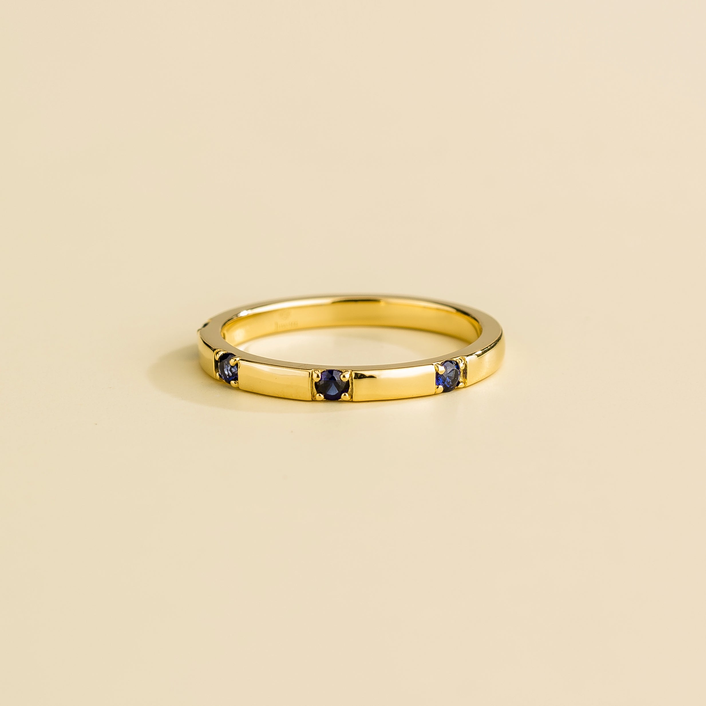 Balans Blue Sapphire Station Band Ring In Gold