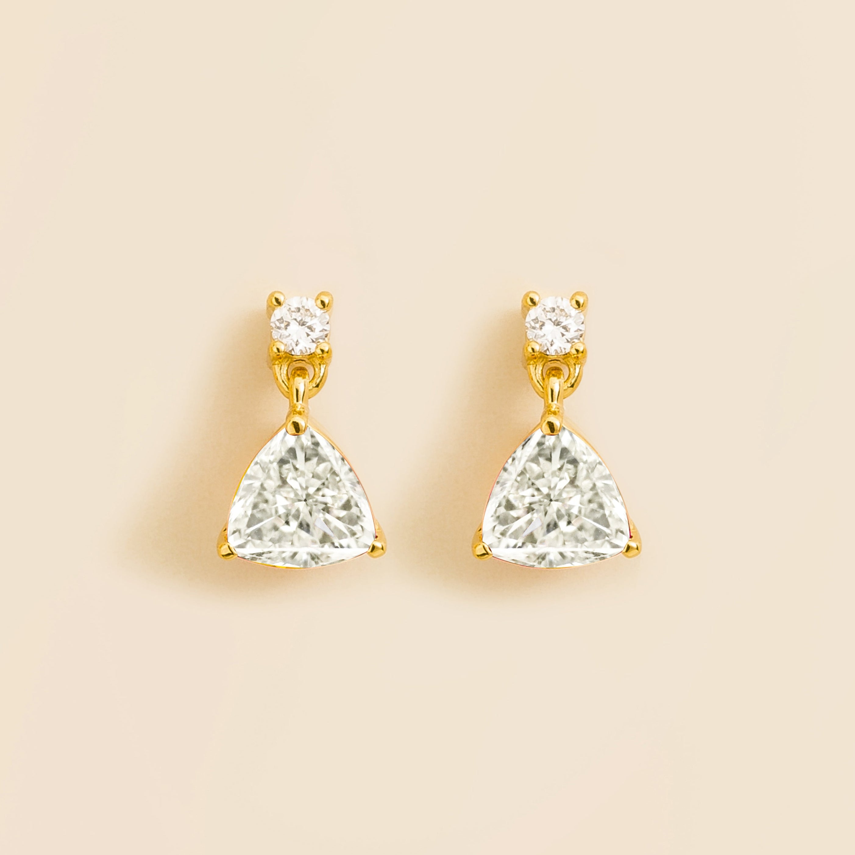 gold drop earrings set with diamonds