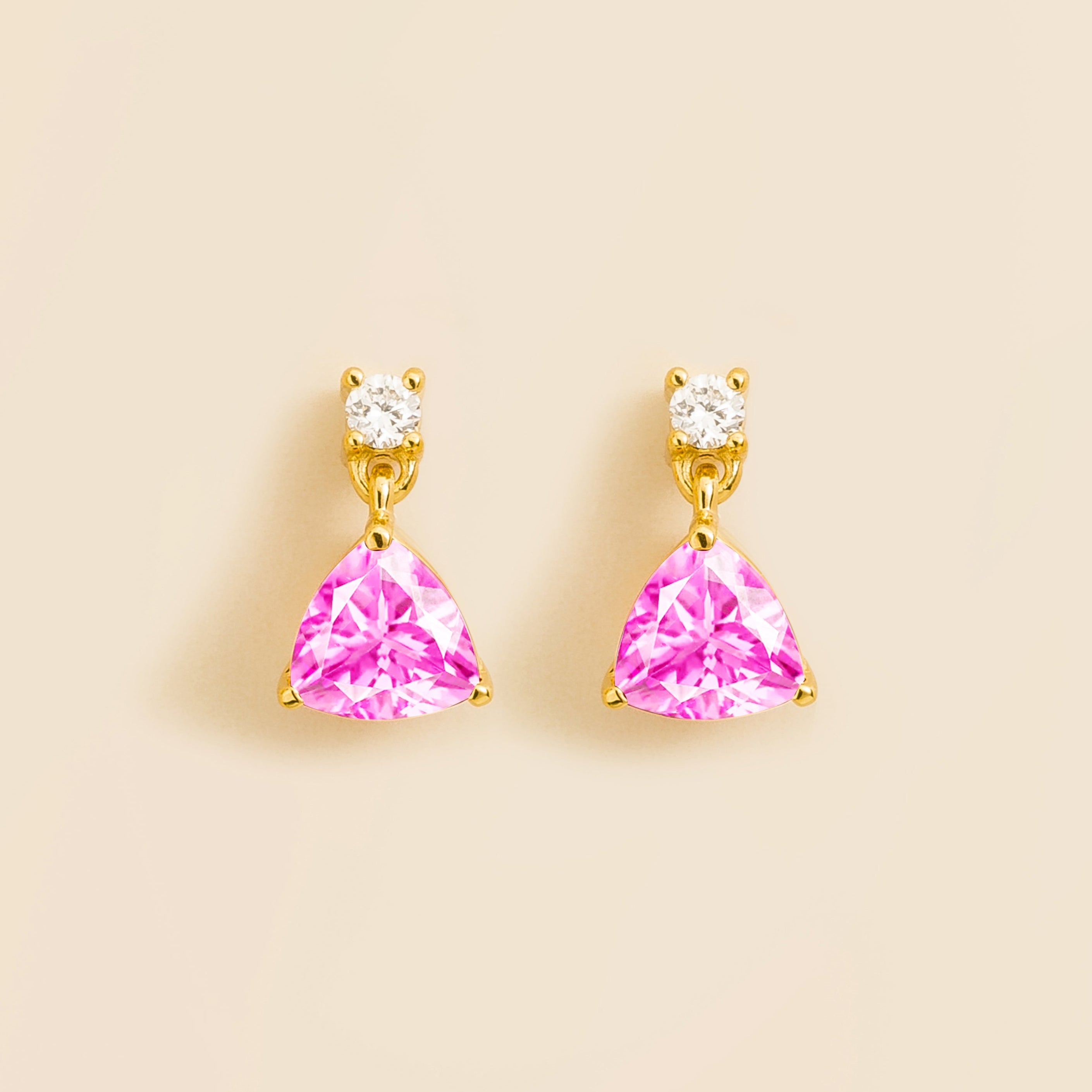light pink sapphire and diamond earrings