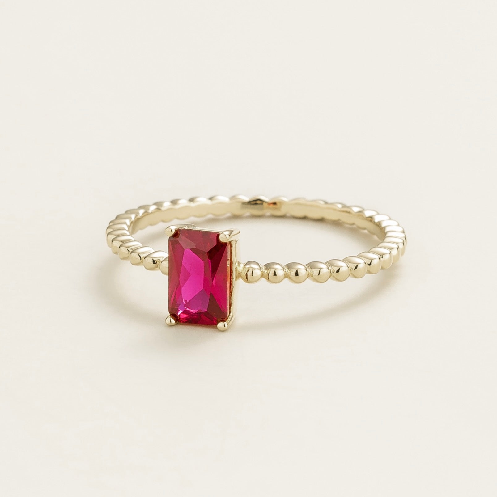 Lab-Created Ruby Ring in White Gold – Ethical Fine Jewellery