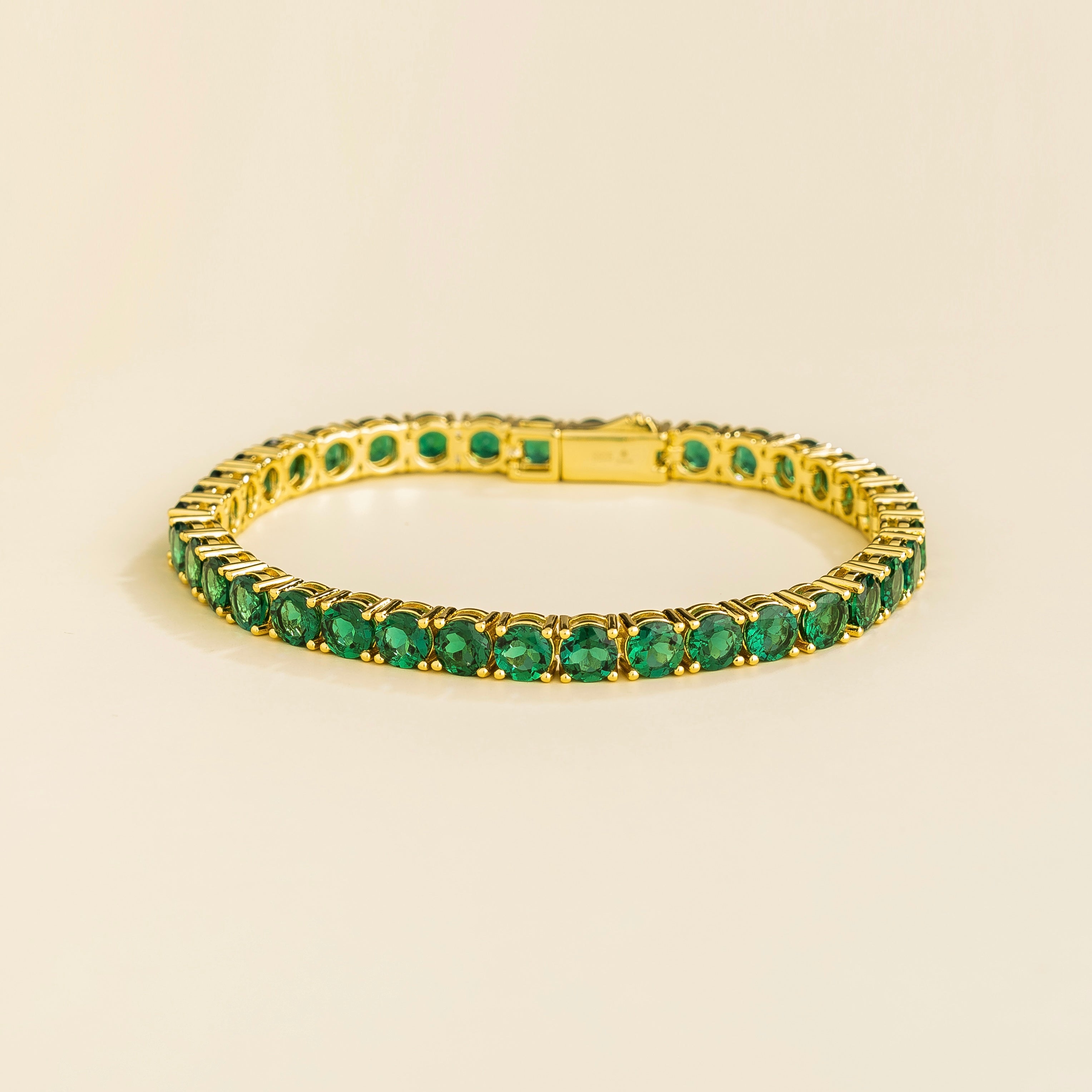 London's best Ciclo Gold Tennis Bracelet Set With Emerald