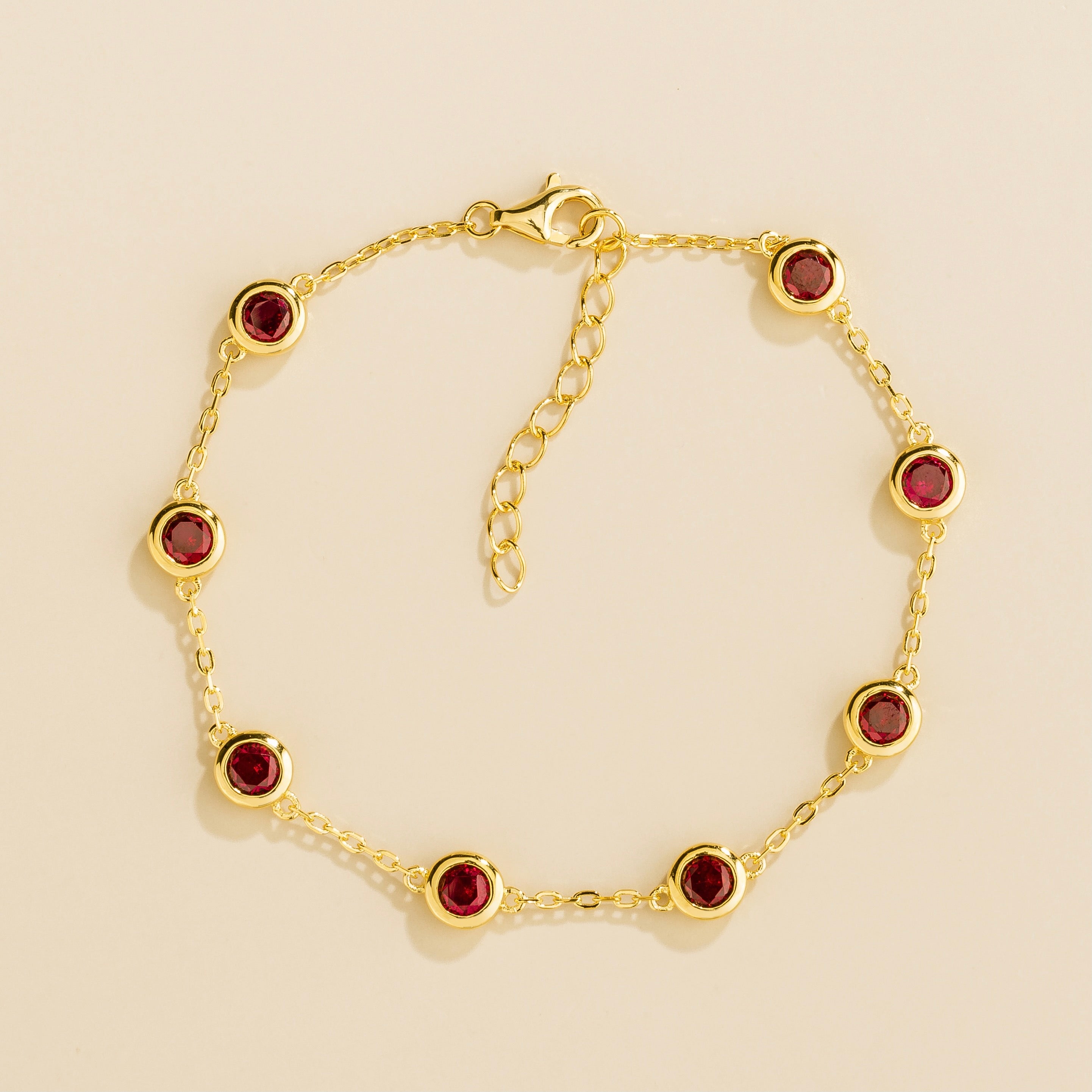 Luxury Ruby Bracelet Margo Gold Bracelet Set With Ruby