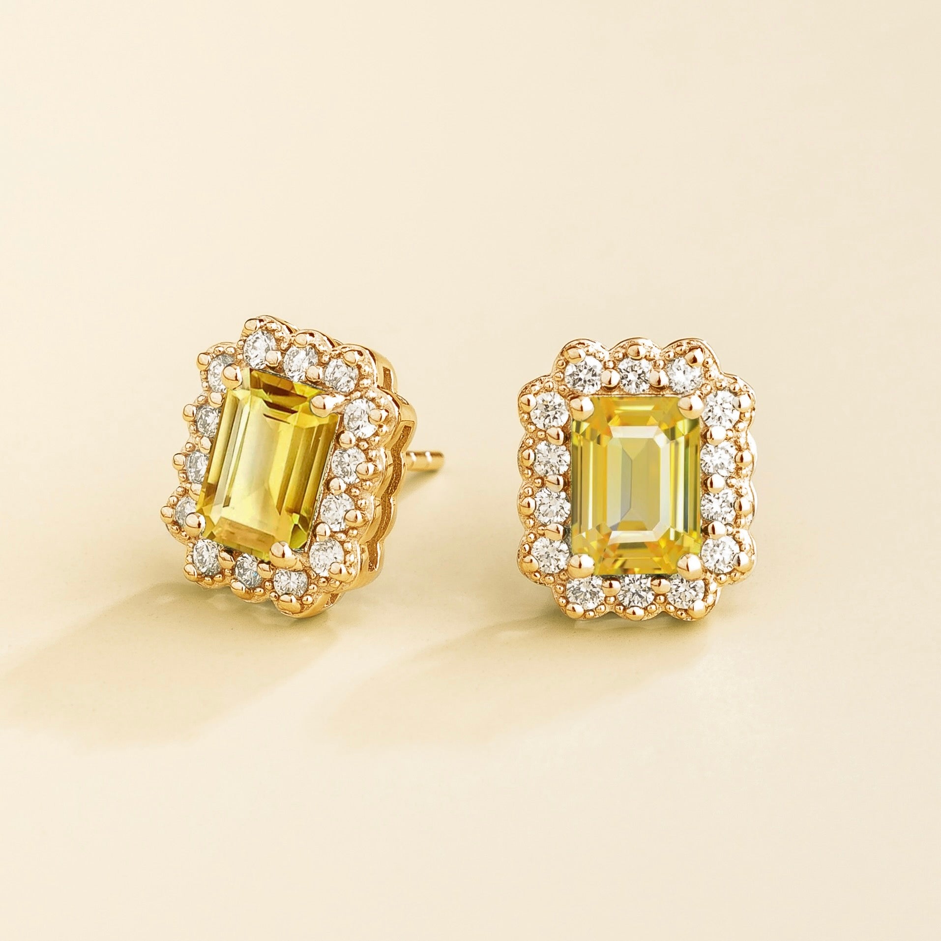 Verda Design Gold Earrings with Yellow Sapphire & Diamond – Juvetti UK