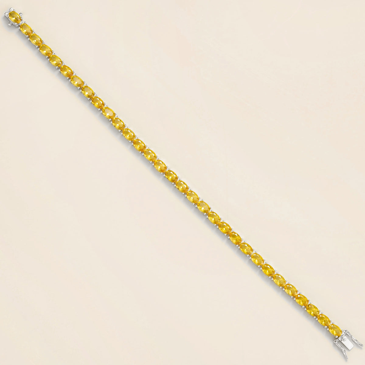 Salto Yellow Sapphire Tennis Bracelet in White Gold – front view