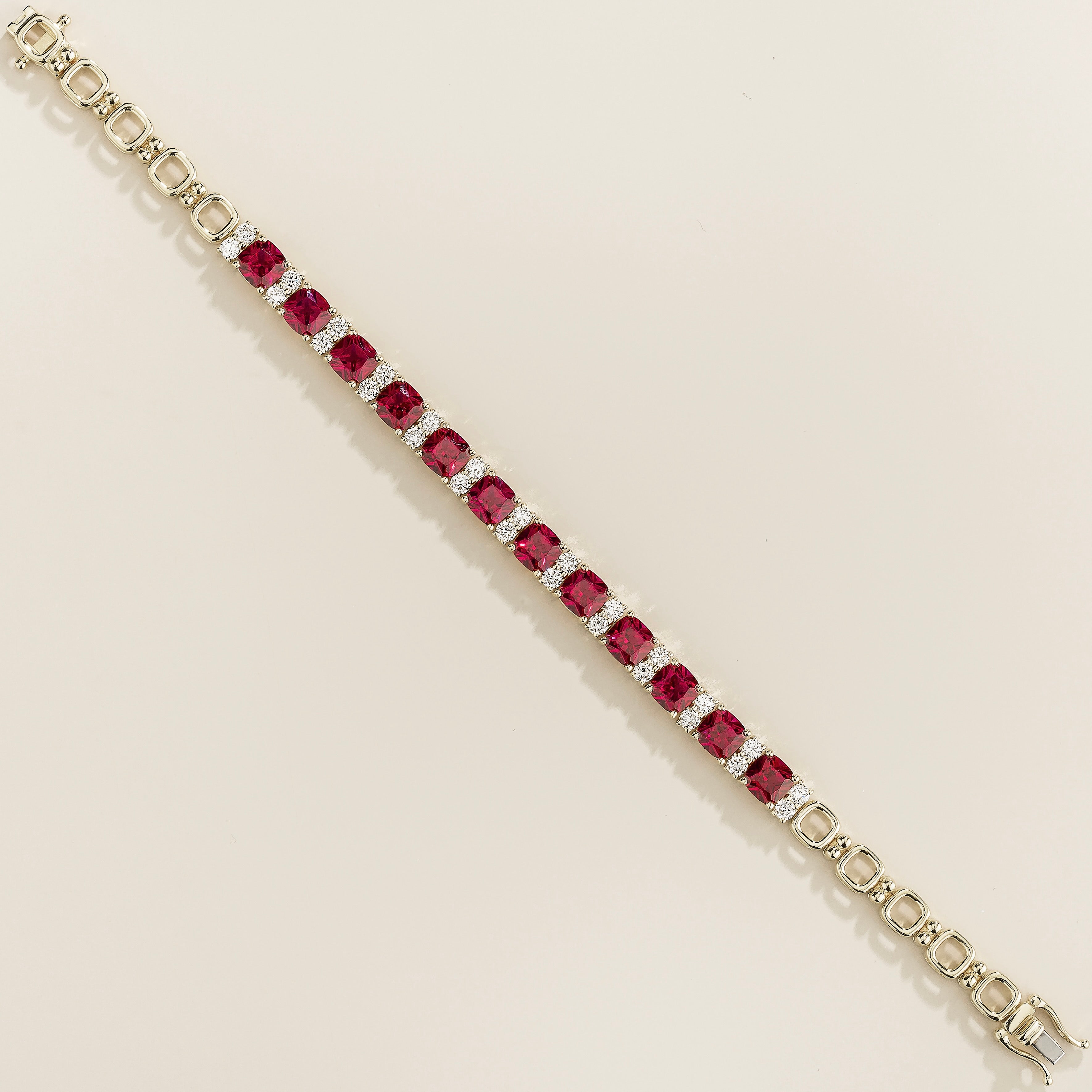 White Gold Ruby and Lab Grown Diamond Tennis Bracelet – Ethical Fine Jewelry UK