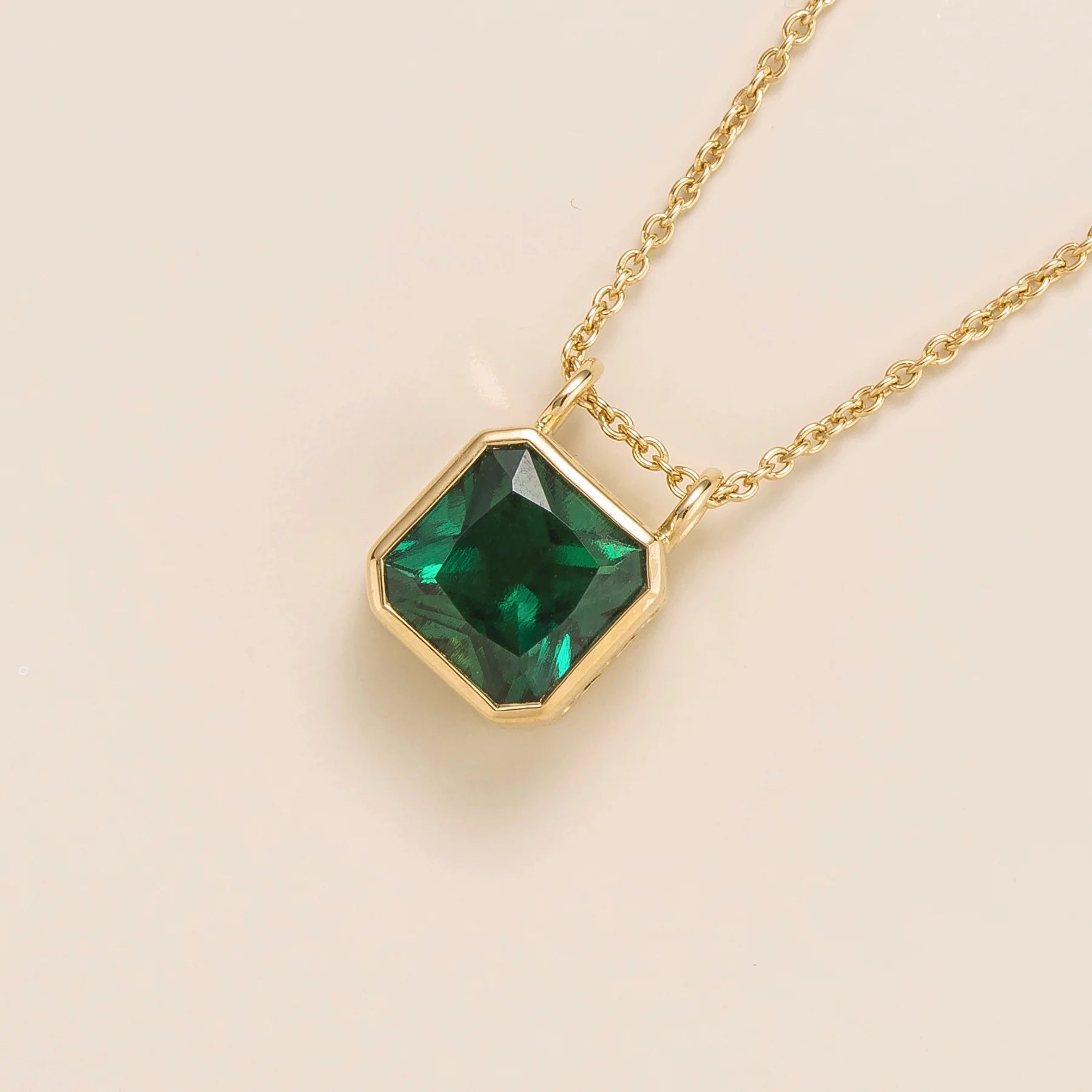 Margo Gold Necklace Set With Emerald By Juvetti Bespoke Jewellery