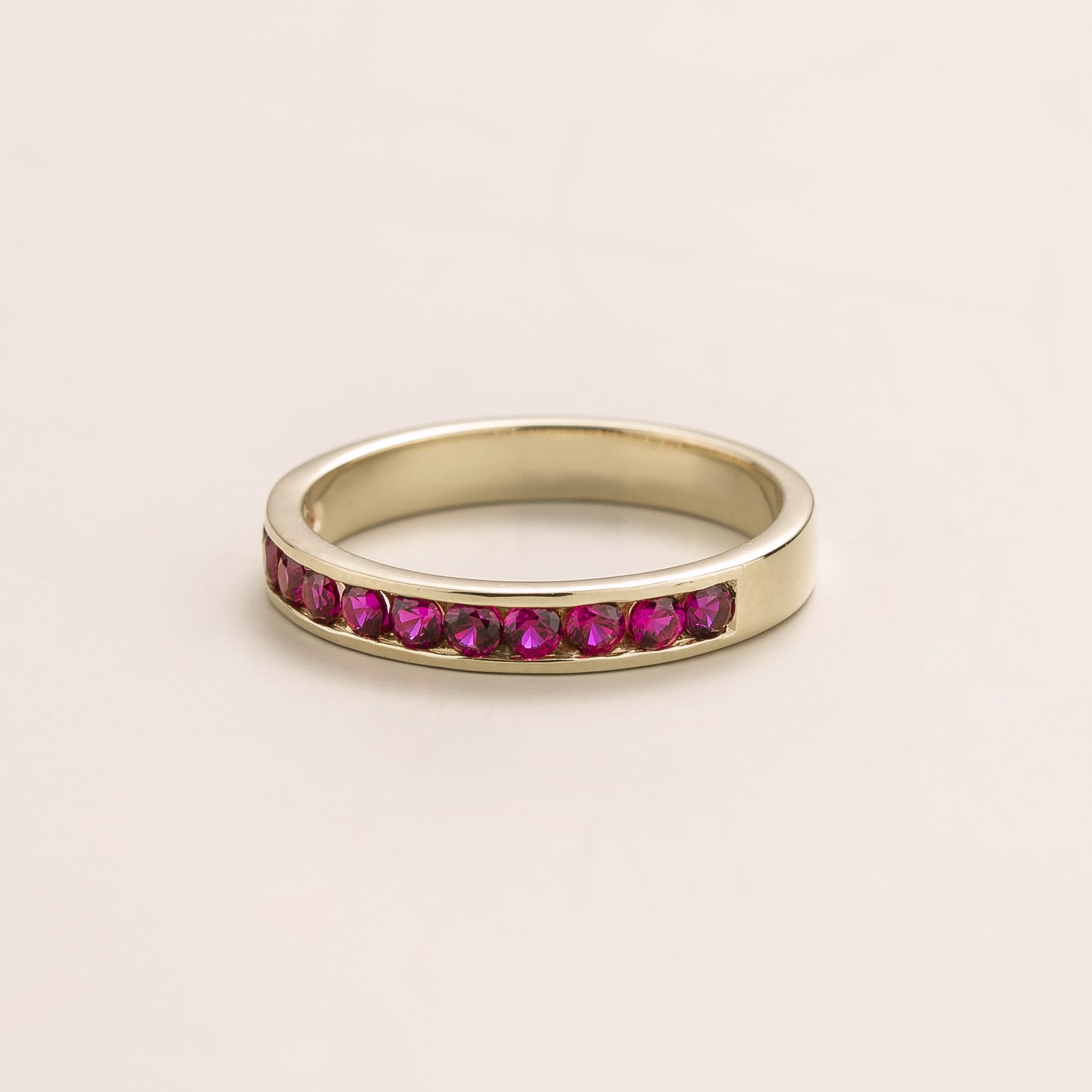Lab-Created Ruby Stacking Ring in White Gold – Ethical Fine Jewellery