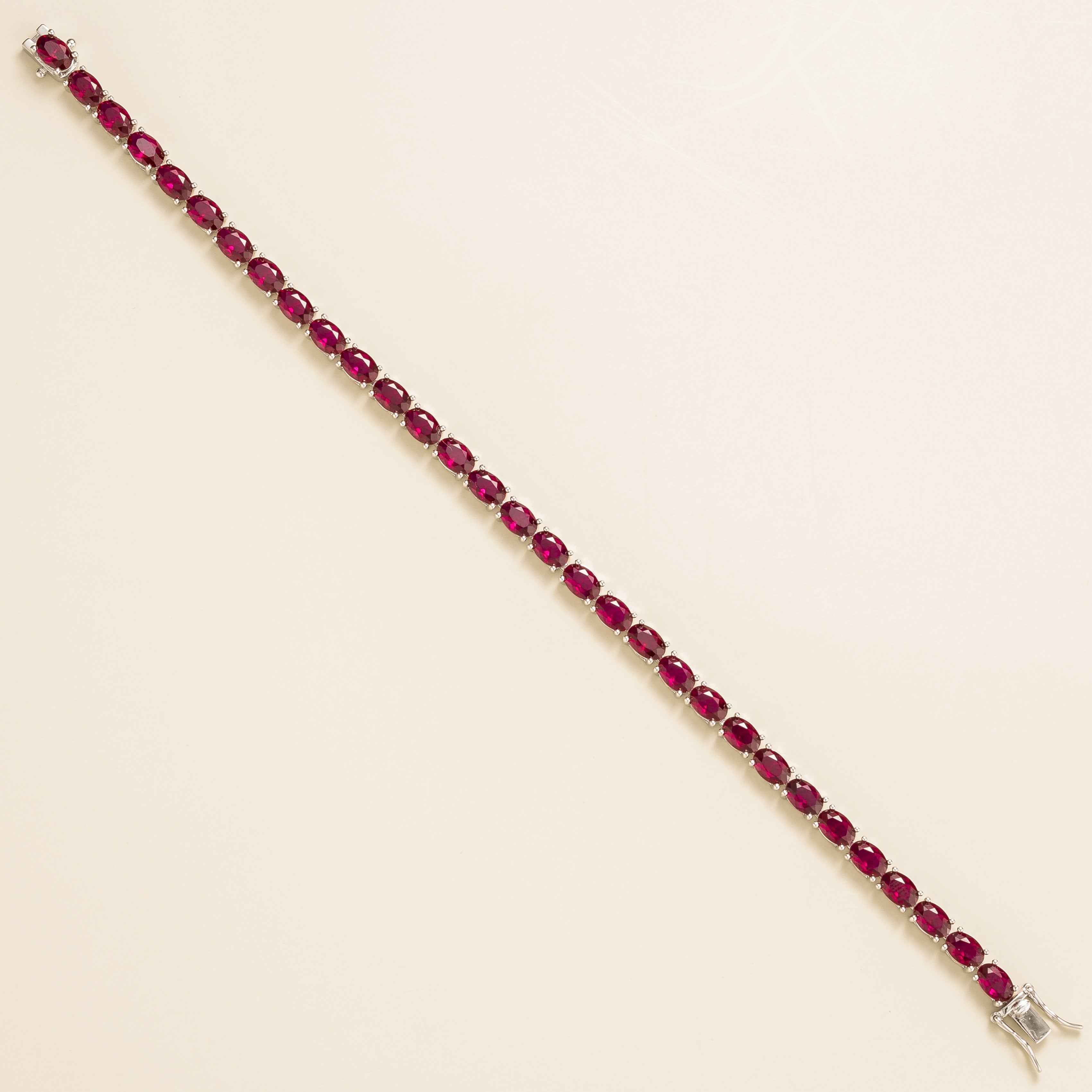 Salto White Gold Tennis Bracelet Set With Ruby Best London Jewellery Store