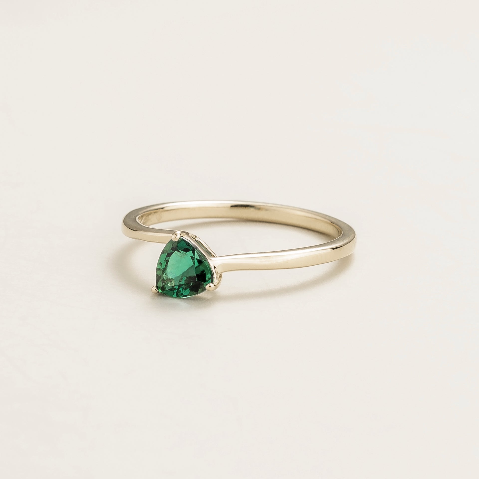 Order Online Trillion White Gold Ring Set With Emerald by juvetti