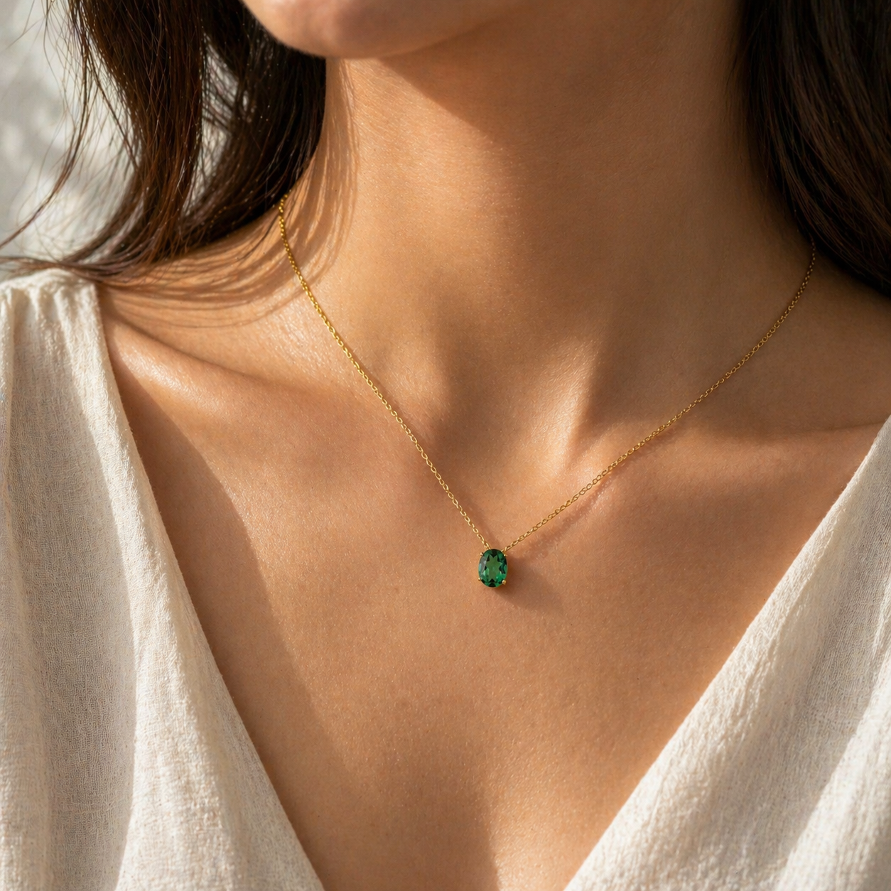 Ovo Padparadscha Sapphire Oval Solitaire Pendant Necklace in White Gold