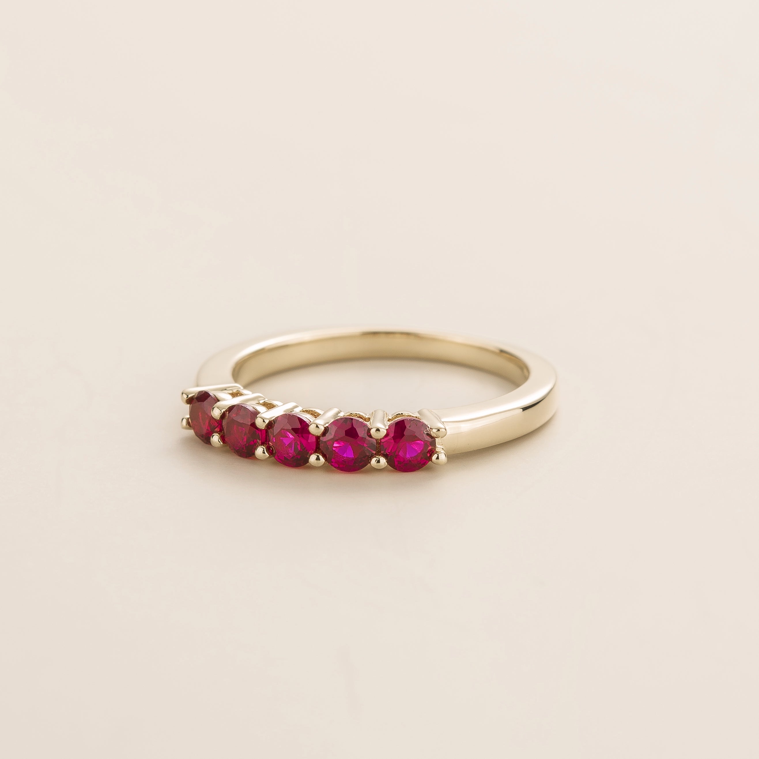 Lab-Created Ruby Stacking Ring in White Gold – Ethical Fine Jewellery