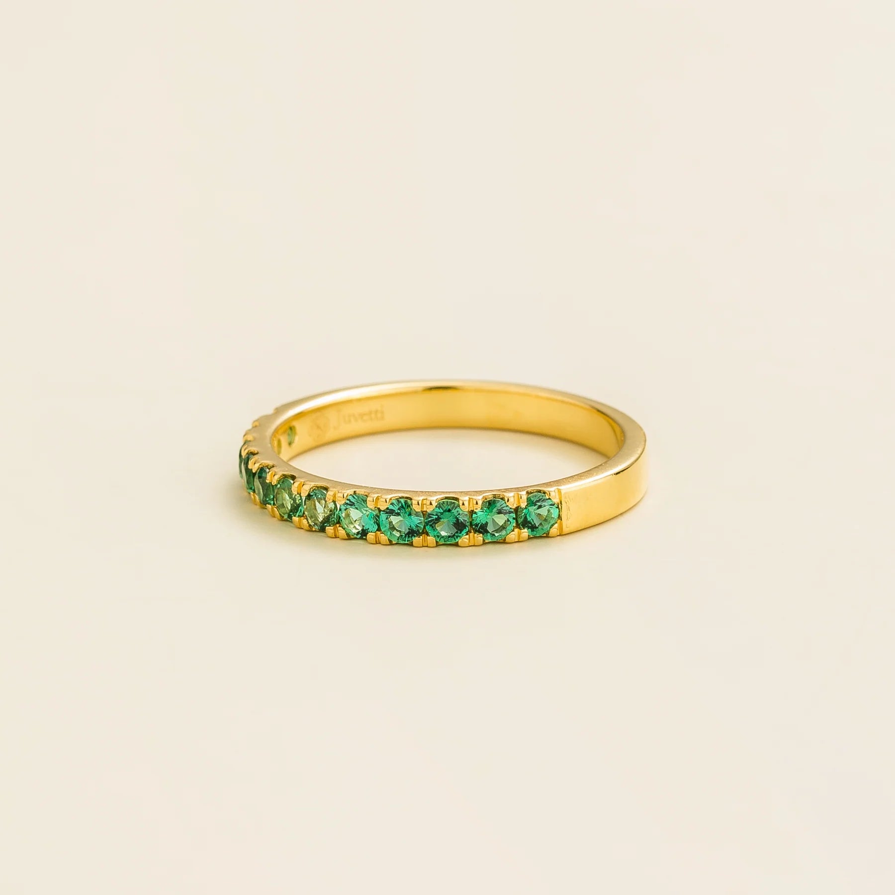 Salto Gold Ring Set With Emerald By Juvetti Online Jewellery London UK