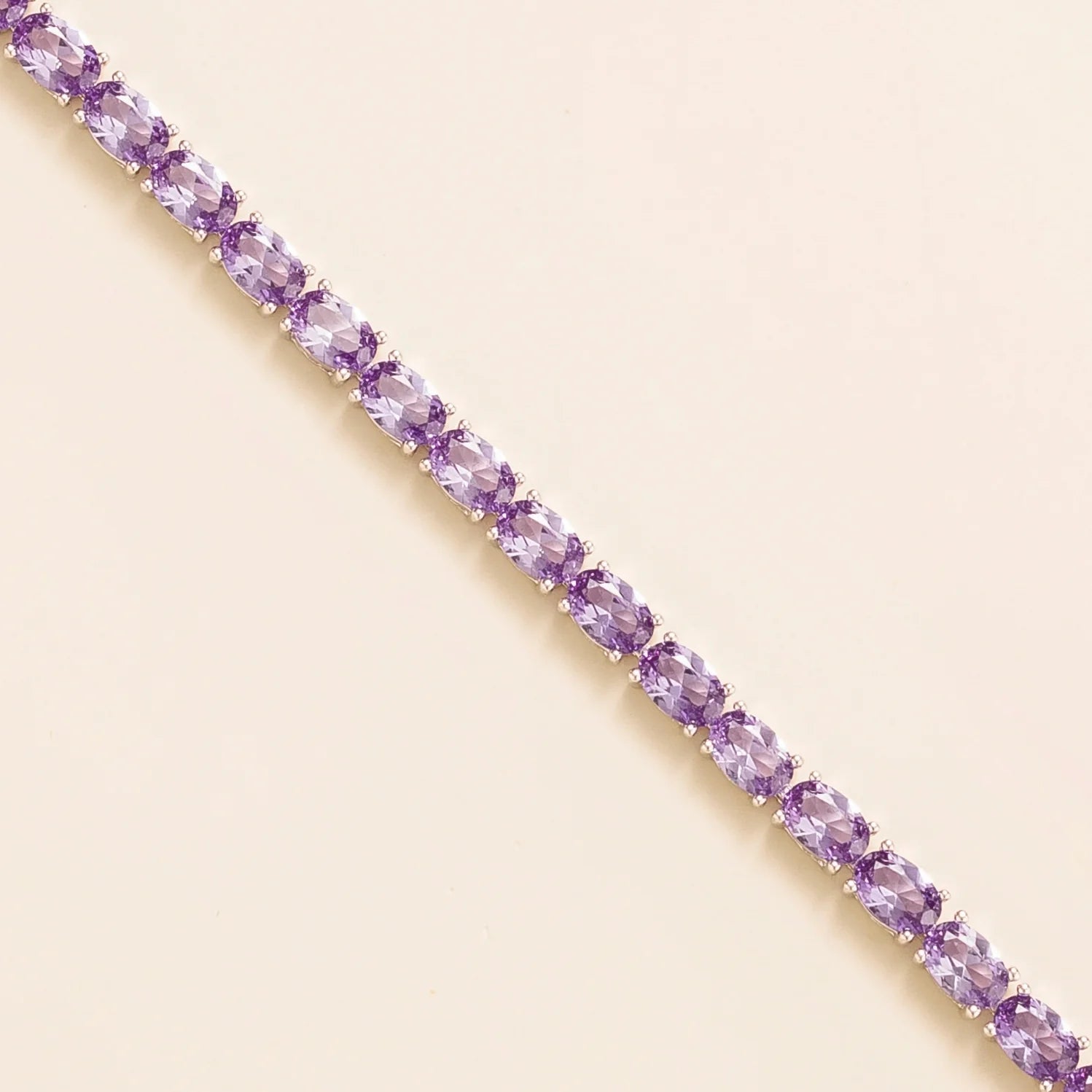 Salto White Gold Tennis Bracelet Set With Purple Sapphire By Juvetti Online Jewellery London UK