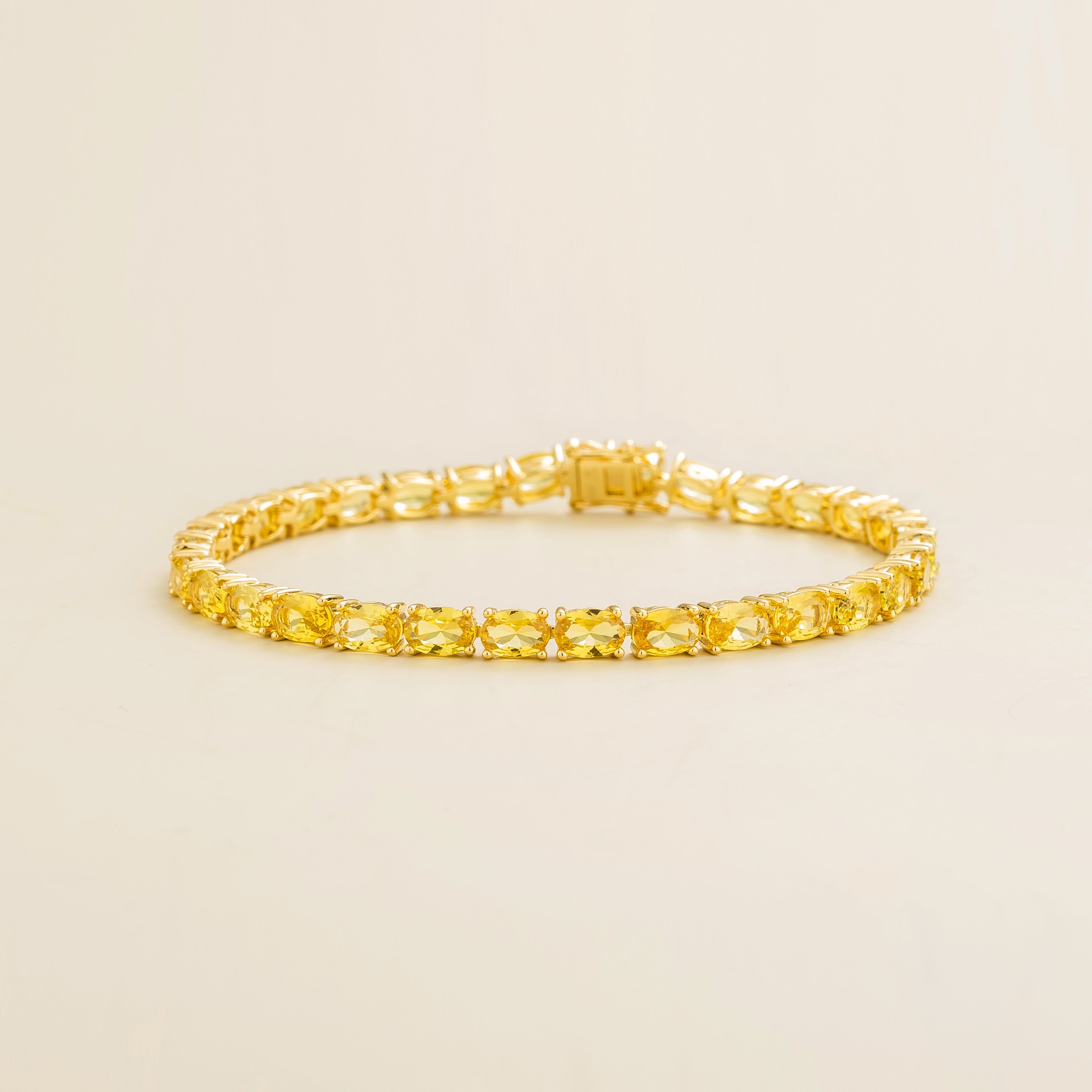 Lab-Created Yellow Sapphire Tennis Bracelet in Gold – Ethical Fine Jewellery