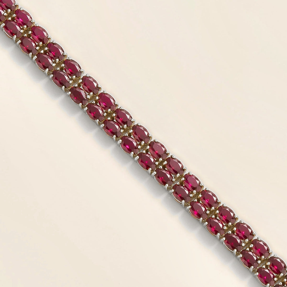 Salto White Gold Double Tennis Bracelet Set With Ruby Juvetti London Jewellery
