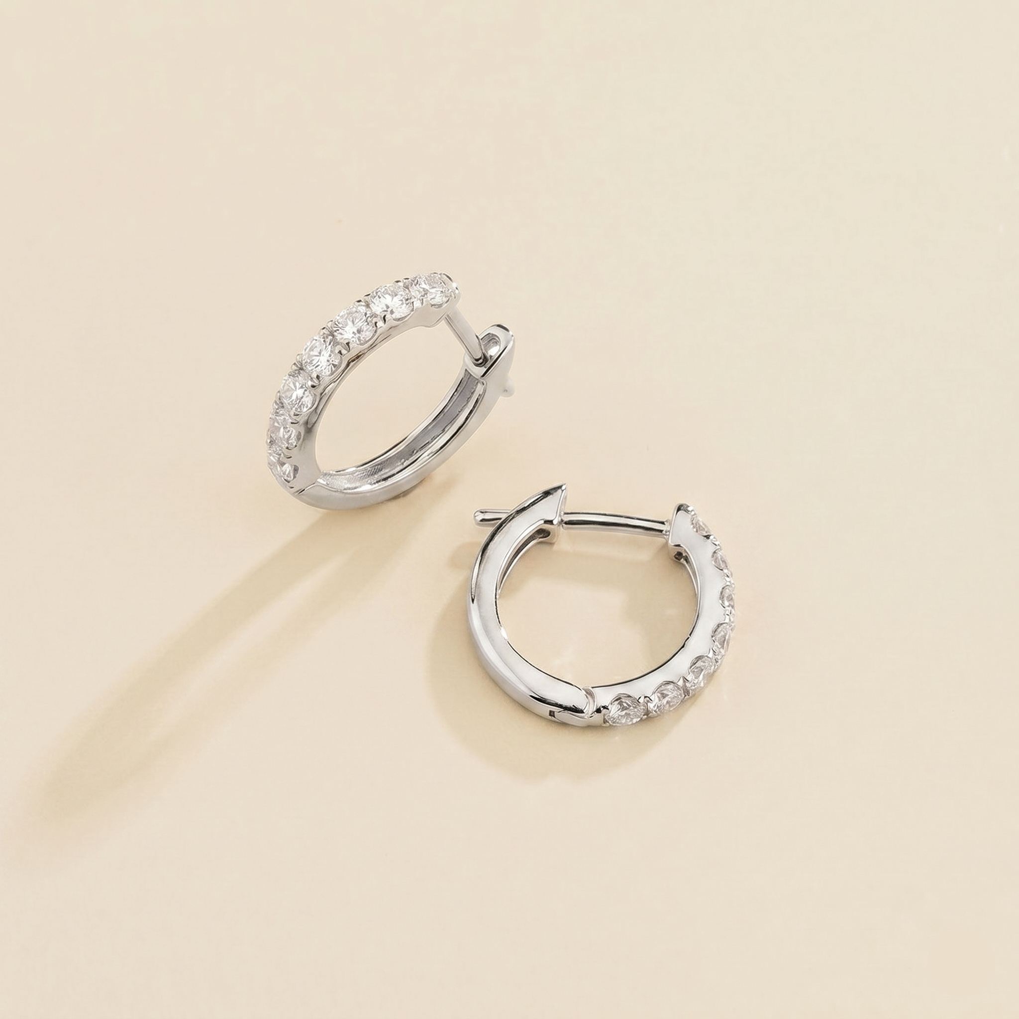 Stacy Diamond Huggie Hoop Earrings in Gold