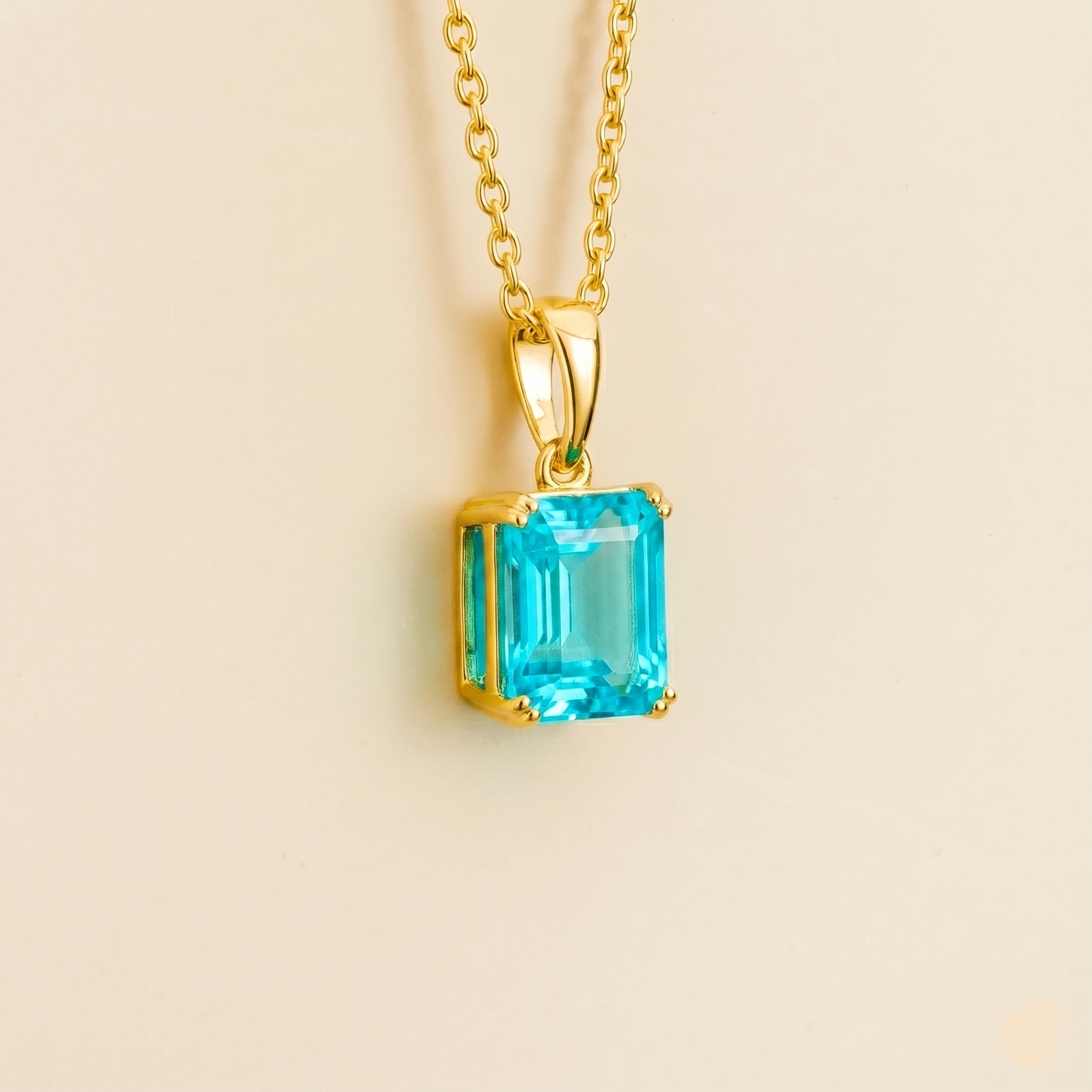 Thamani Padparadscha Sapphire Emerald-Cut Solitaire Pendant Necklace in Gold